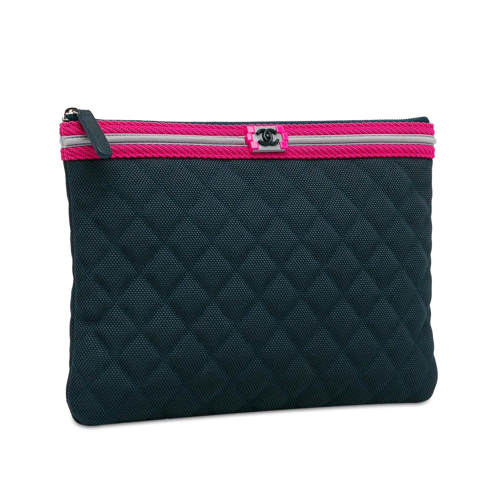 Chanel Quilted Nylon Fluo Boy O SHG-4cUU3k Clutch Bag