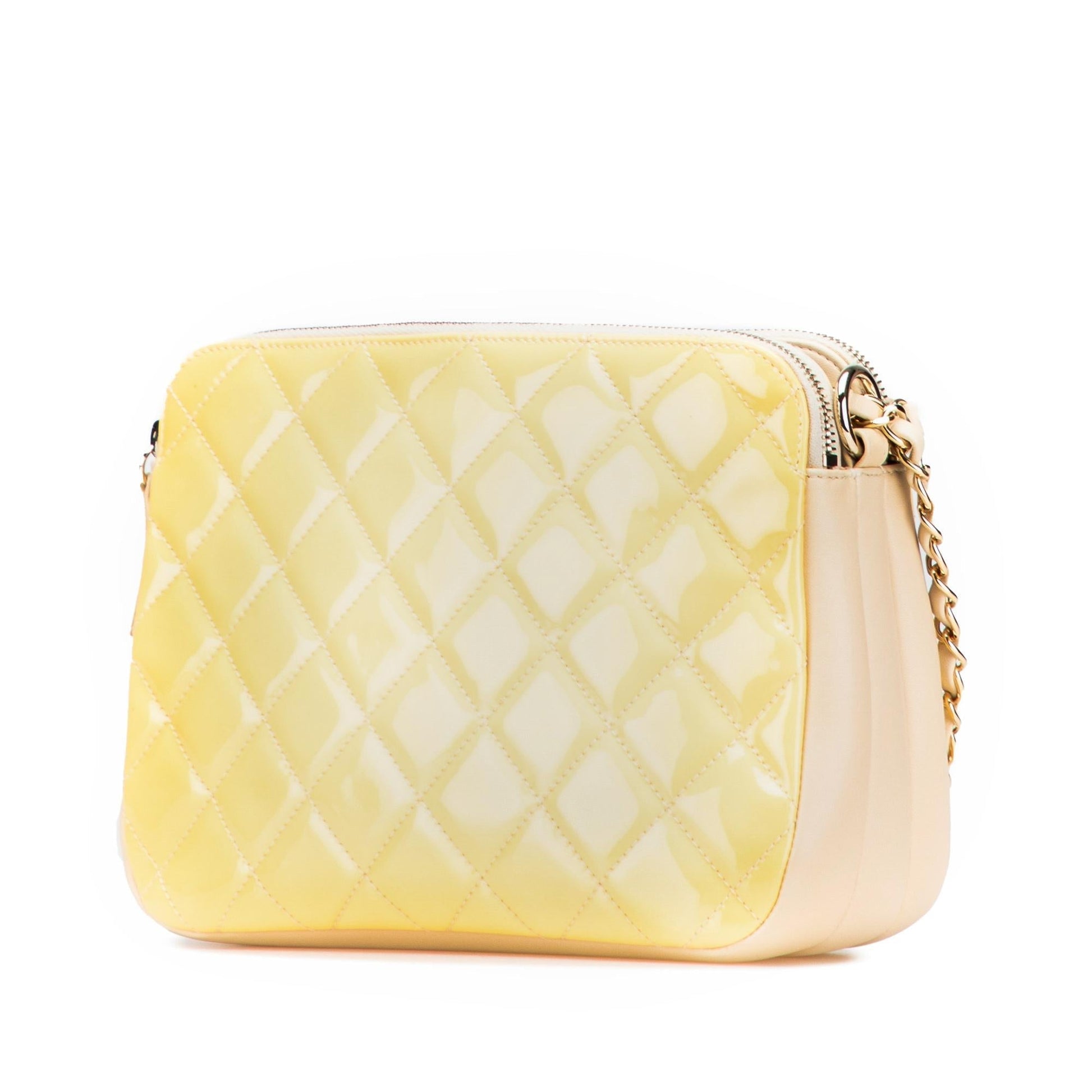 Chanel Quilted Patent Double Zip Crossbody Bag