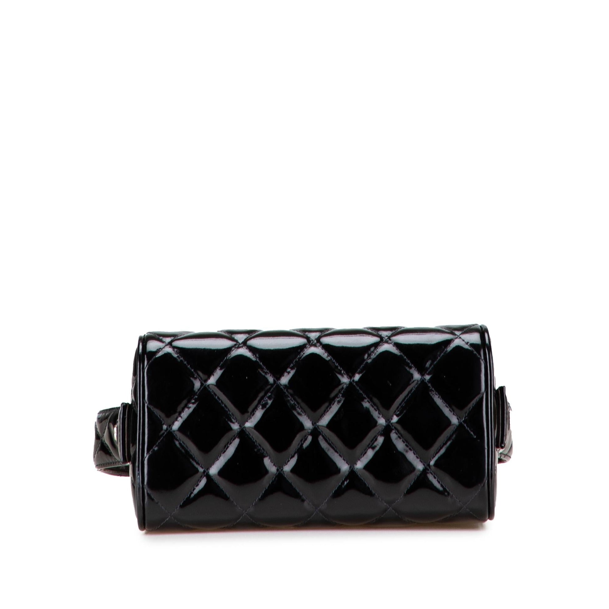 Chanel Quilted Patent Box Leather Handbag