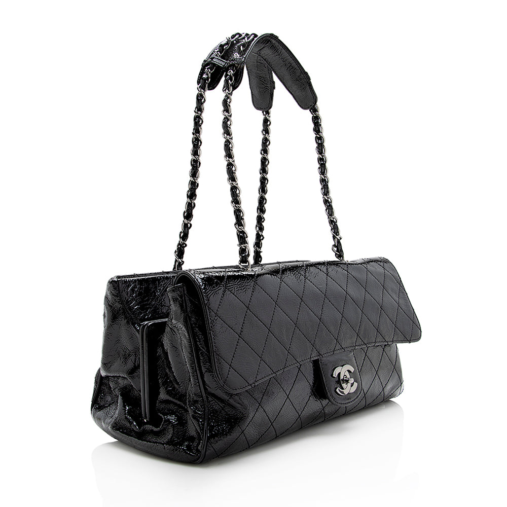 Chanel Quilted Patent Ritz Flap SHF Leather Shoulder Bag