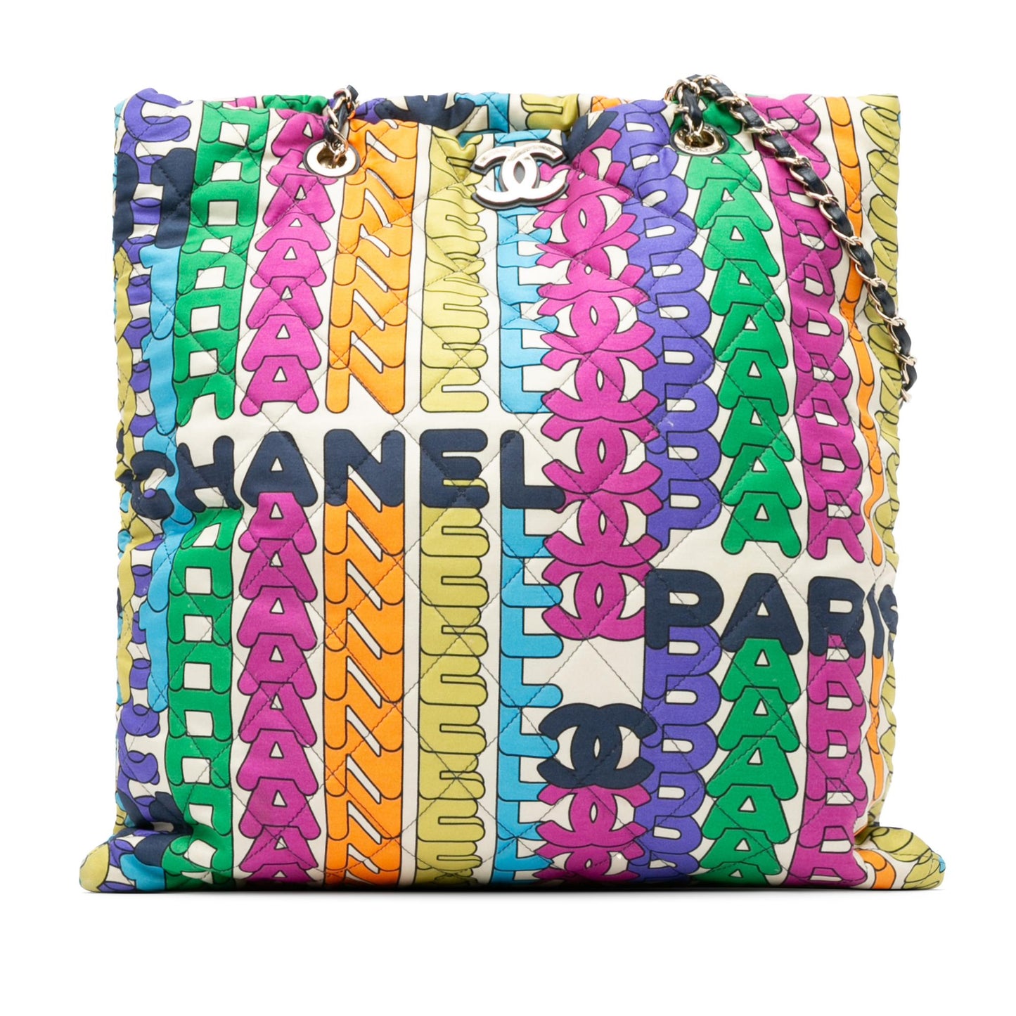 Chanel Quilted Printed Nylon Logo Shopping SHG-8Ik6Tq Tote Bag