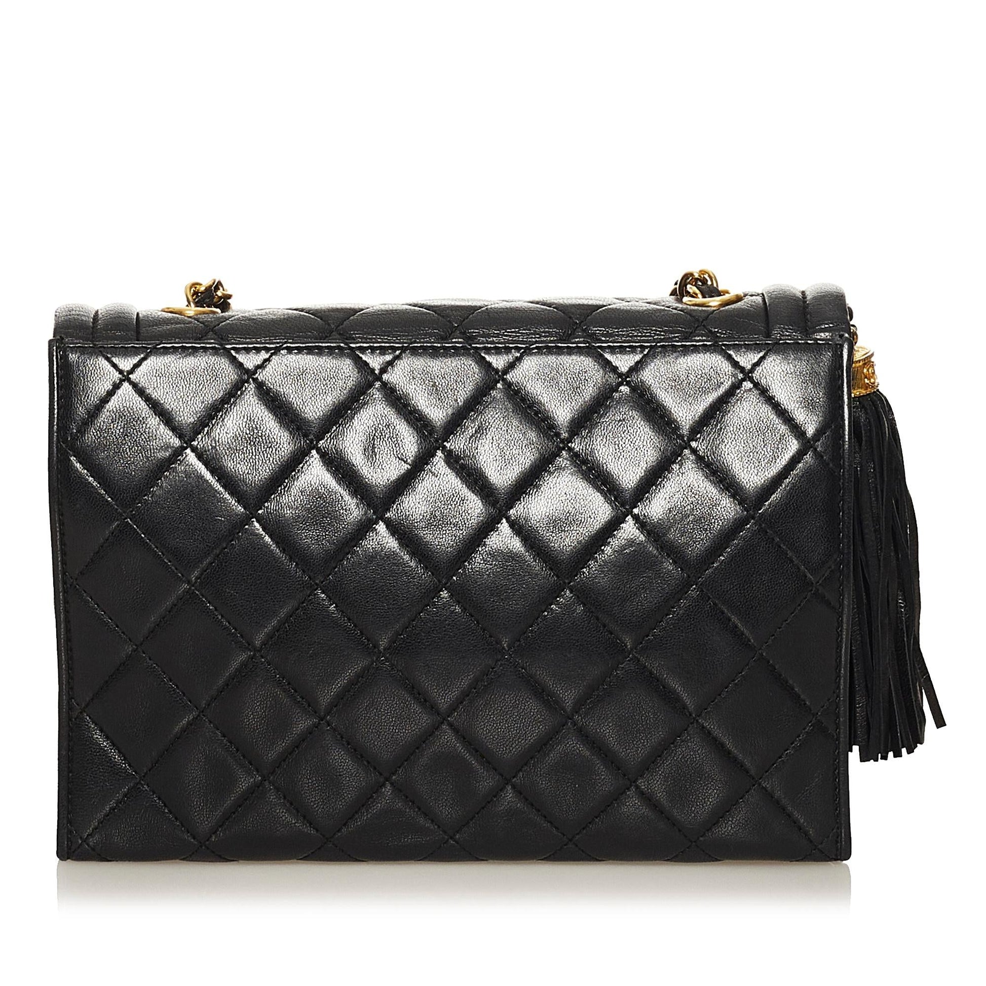 Chanel Quilted Tassel Flap SHG Leather Shoulder Bag