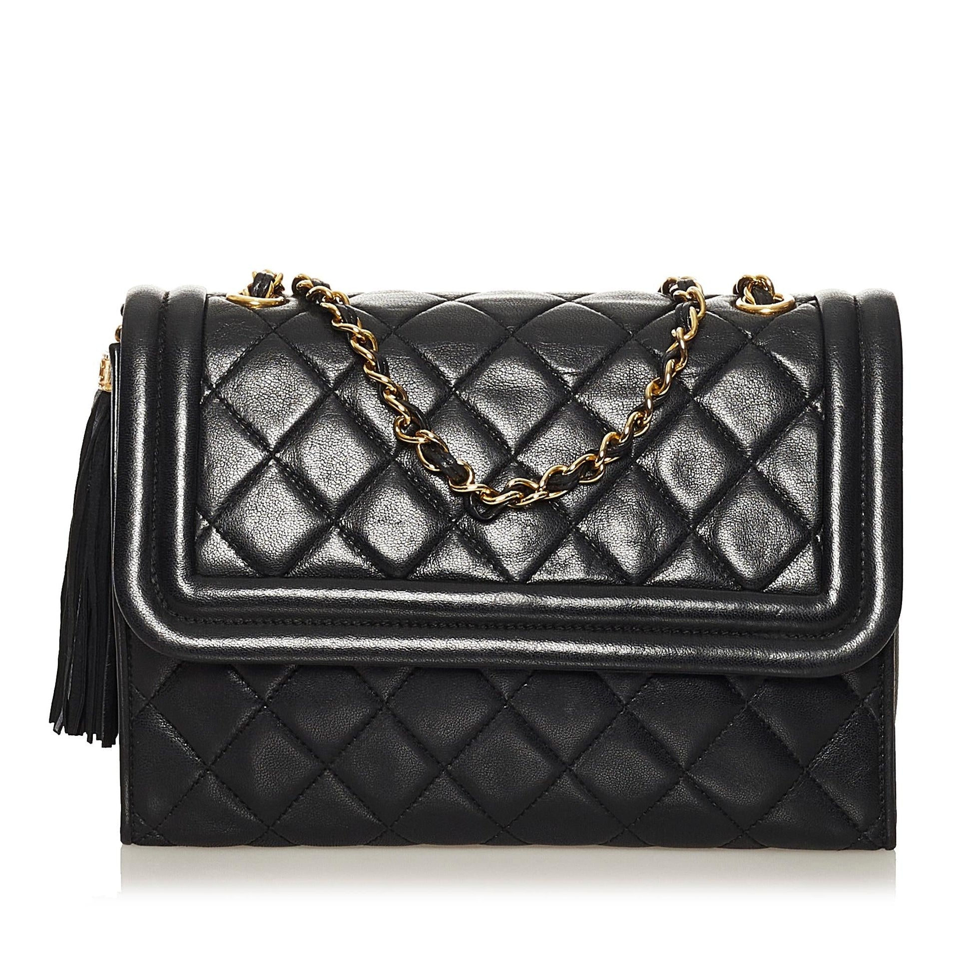 Chanel Quilted Tassel Flap SHG Leather Shoulder Bag