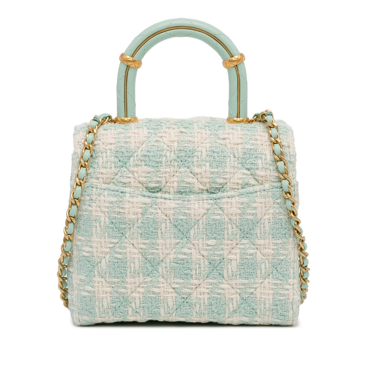 Chanel Quilted Tweed Crush Top Handle Flap Handbag