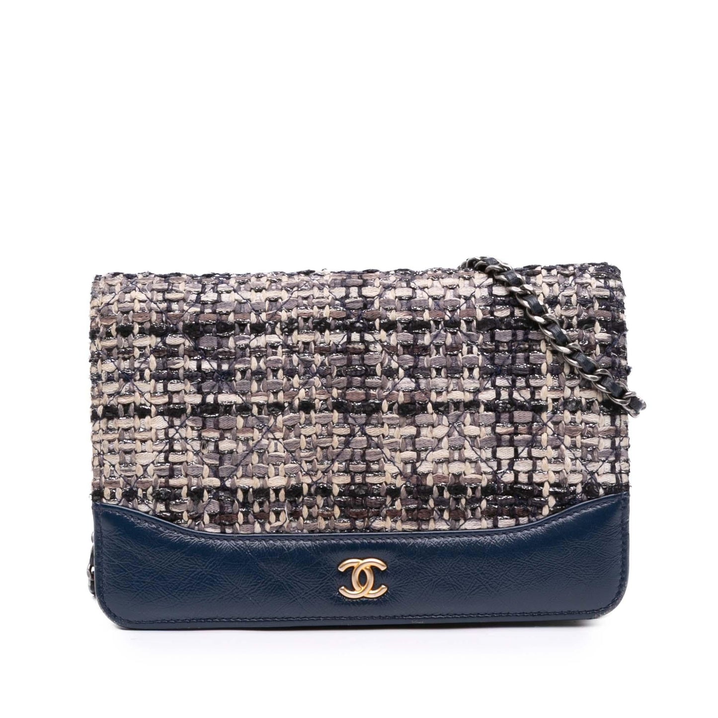 Chanel Quilted Tweed Calfskin Gabrielle On Wallet Case