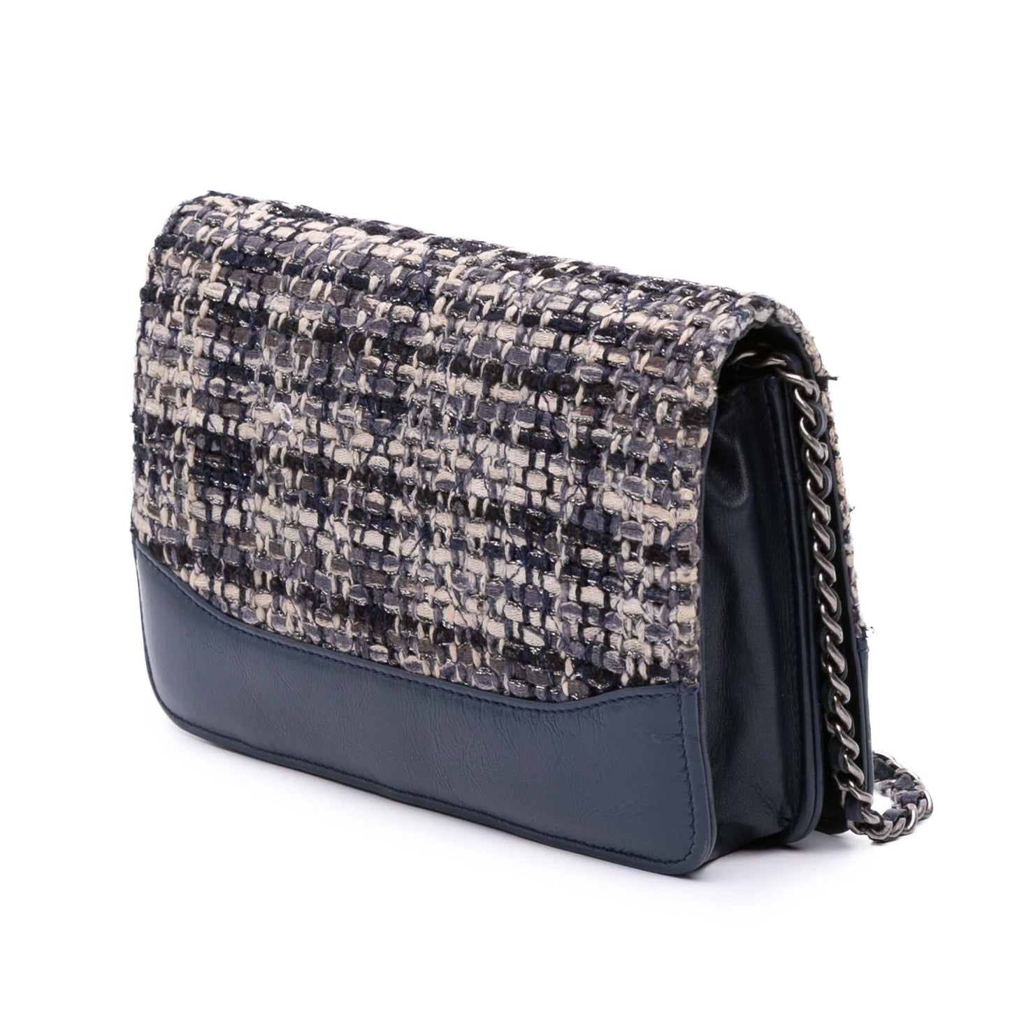 Chanel Quilted Tweed Calfskin Gabrielle On Wallet Case