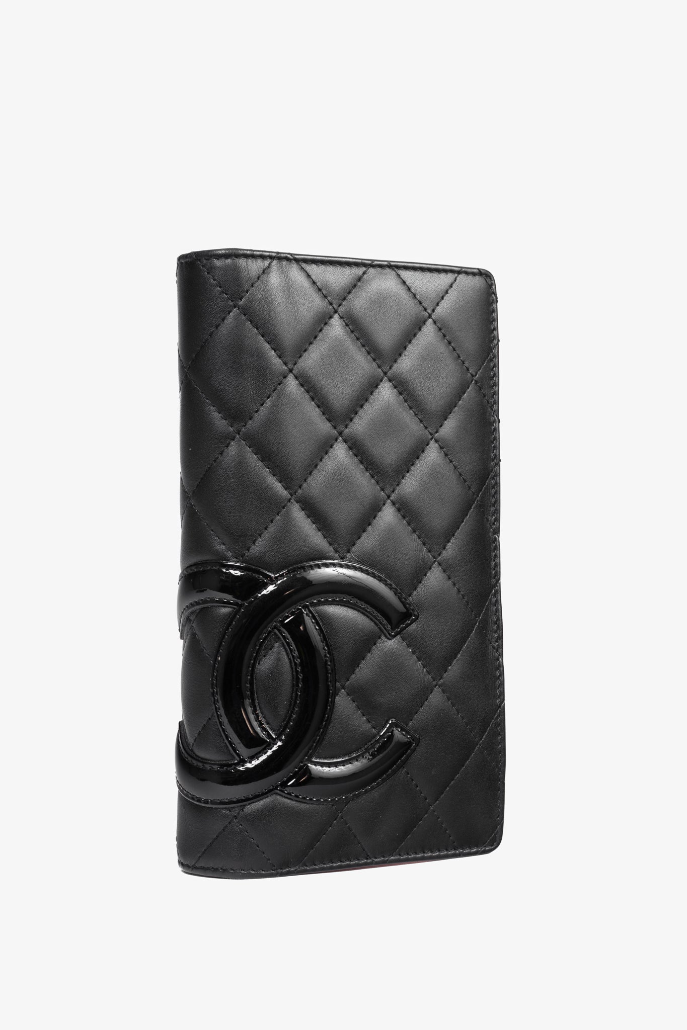 Chanel Cambon Line Black Quilted Leather CC Wallet
