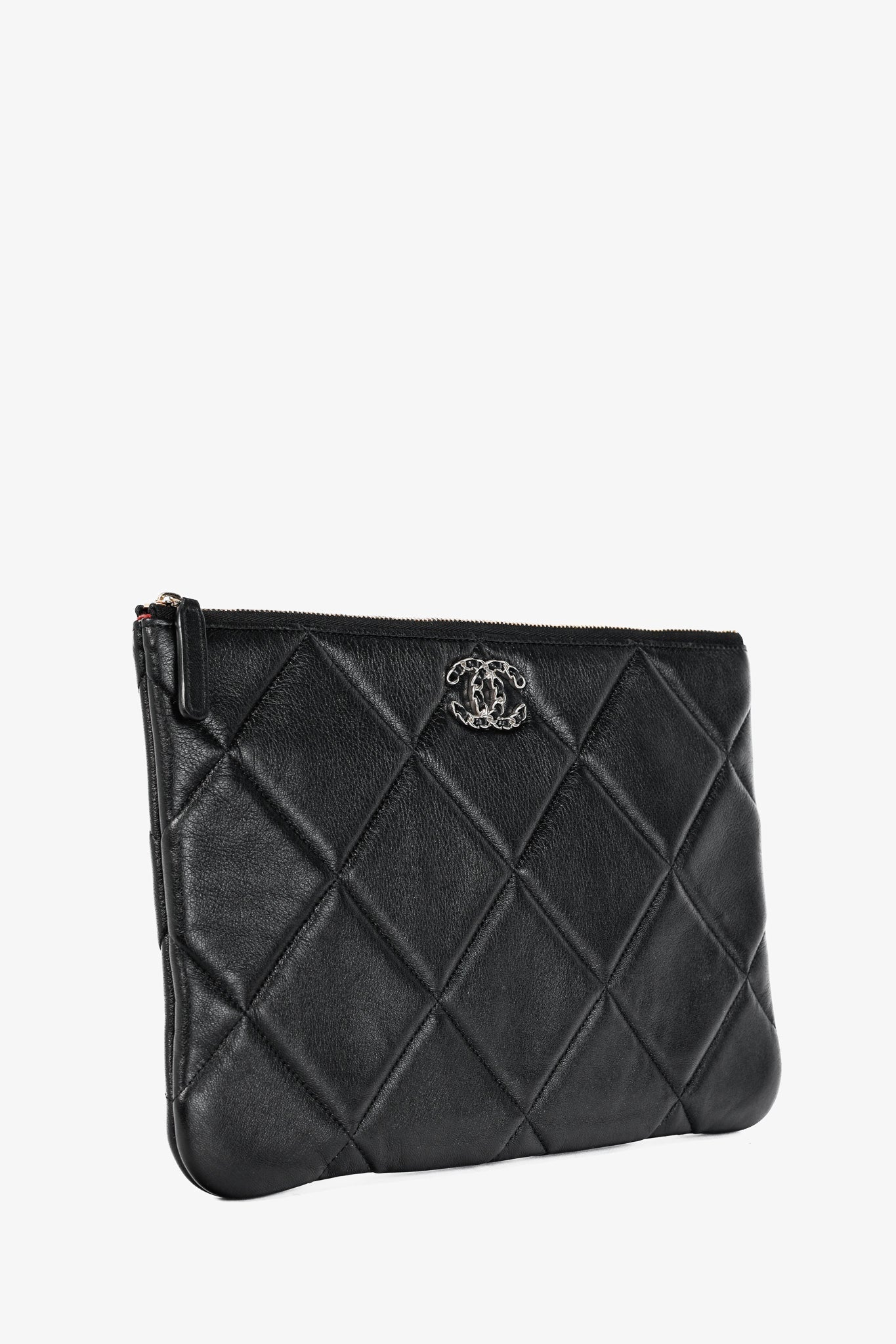 Chanel Black 19 Quilted Medium O Case Handbag