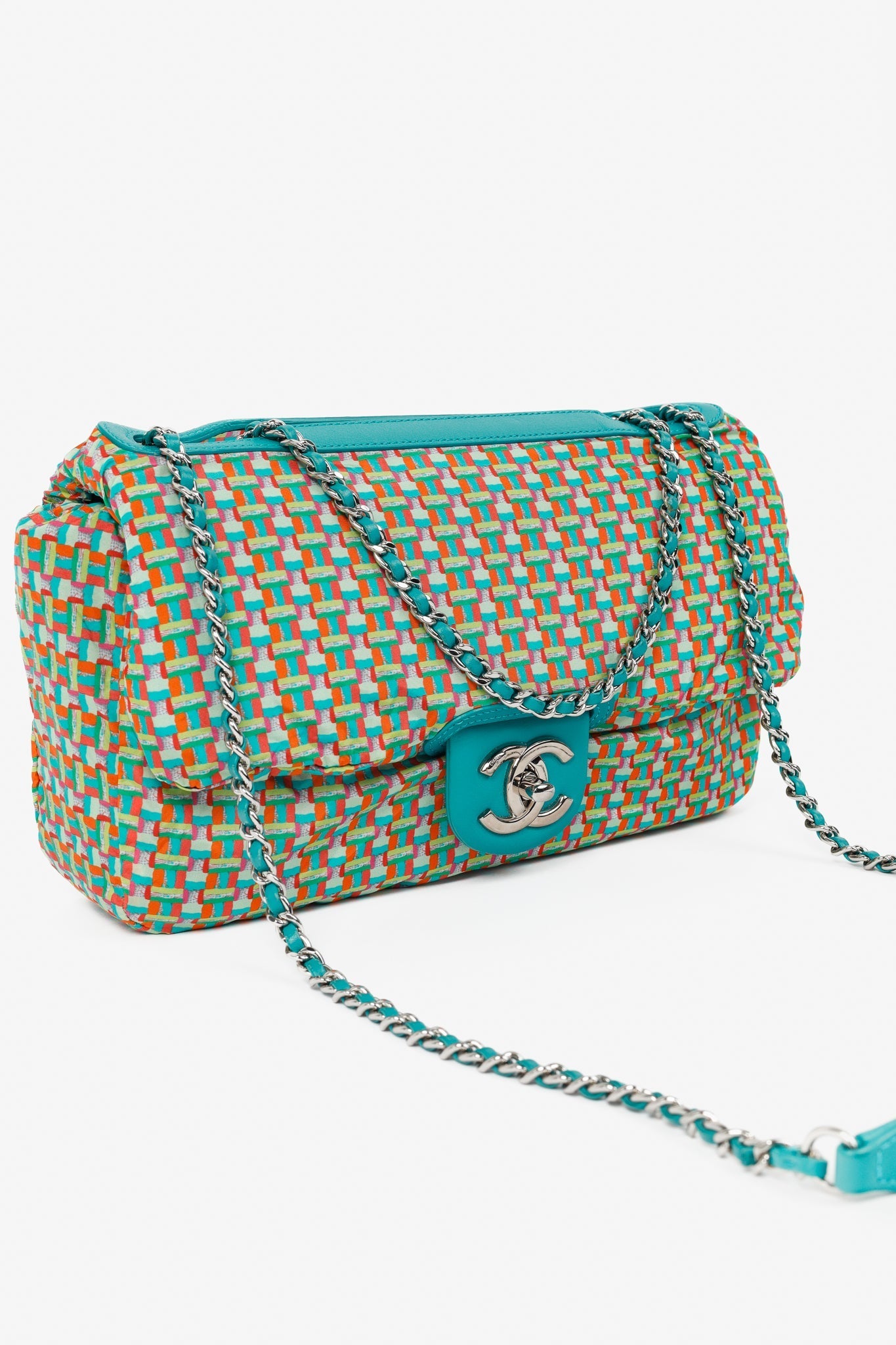Chanel Teal Paris-Seoul Medium Lambskin Coco Rain Flap Bag
