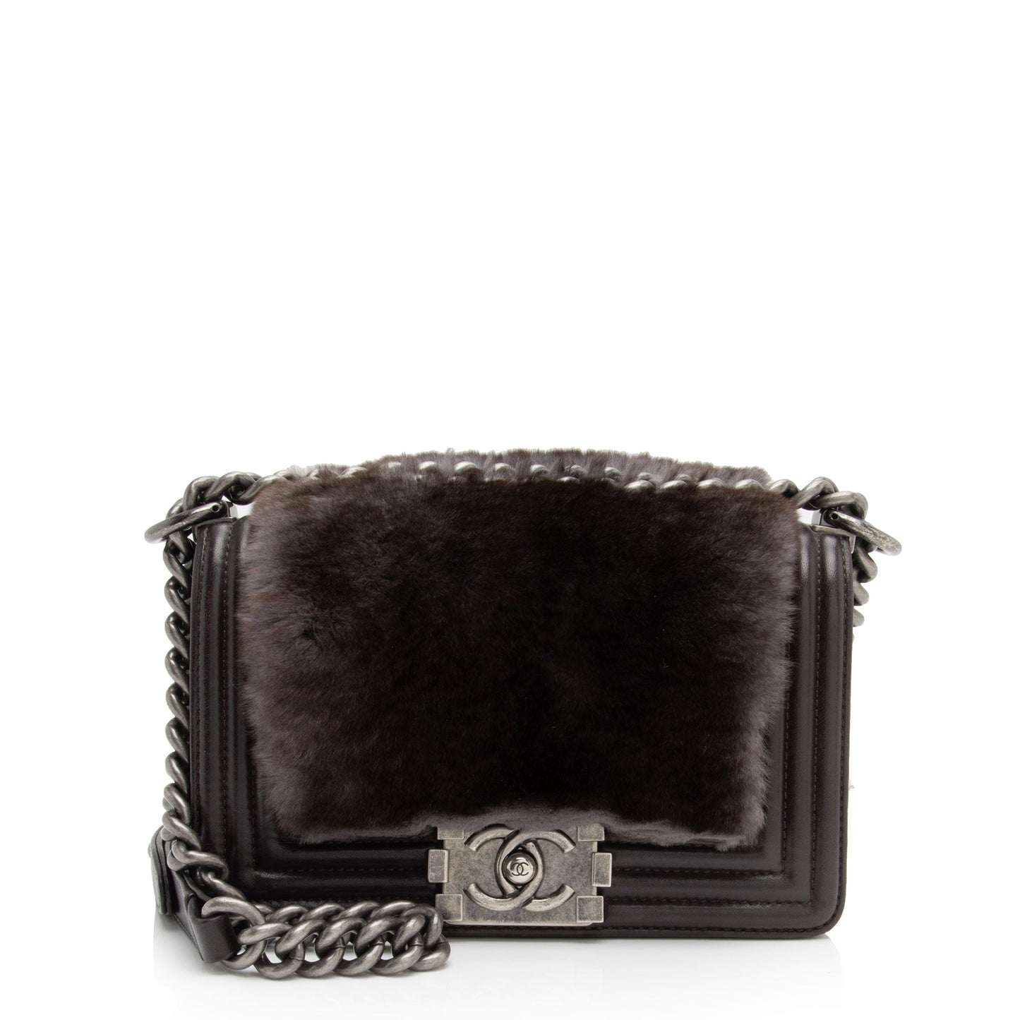 Chanel Rabbit Fur Boy Small Handbag