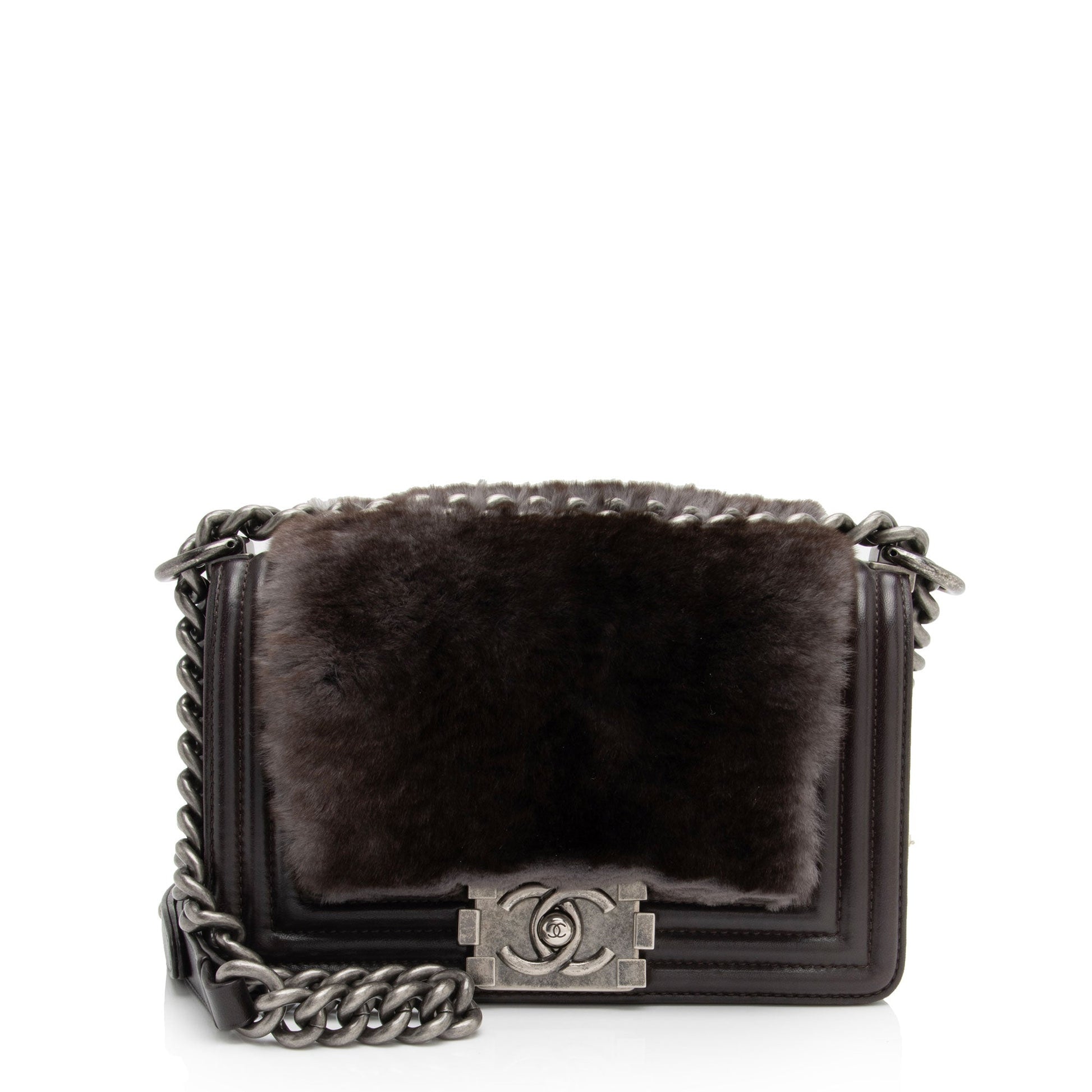 Chanel Rabbit Fur Boy Small Handbag
