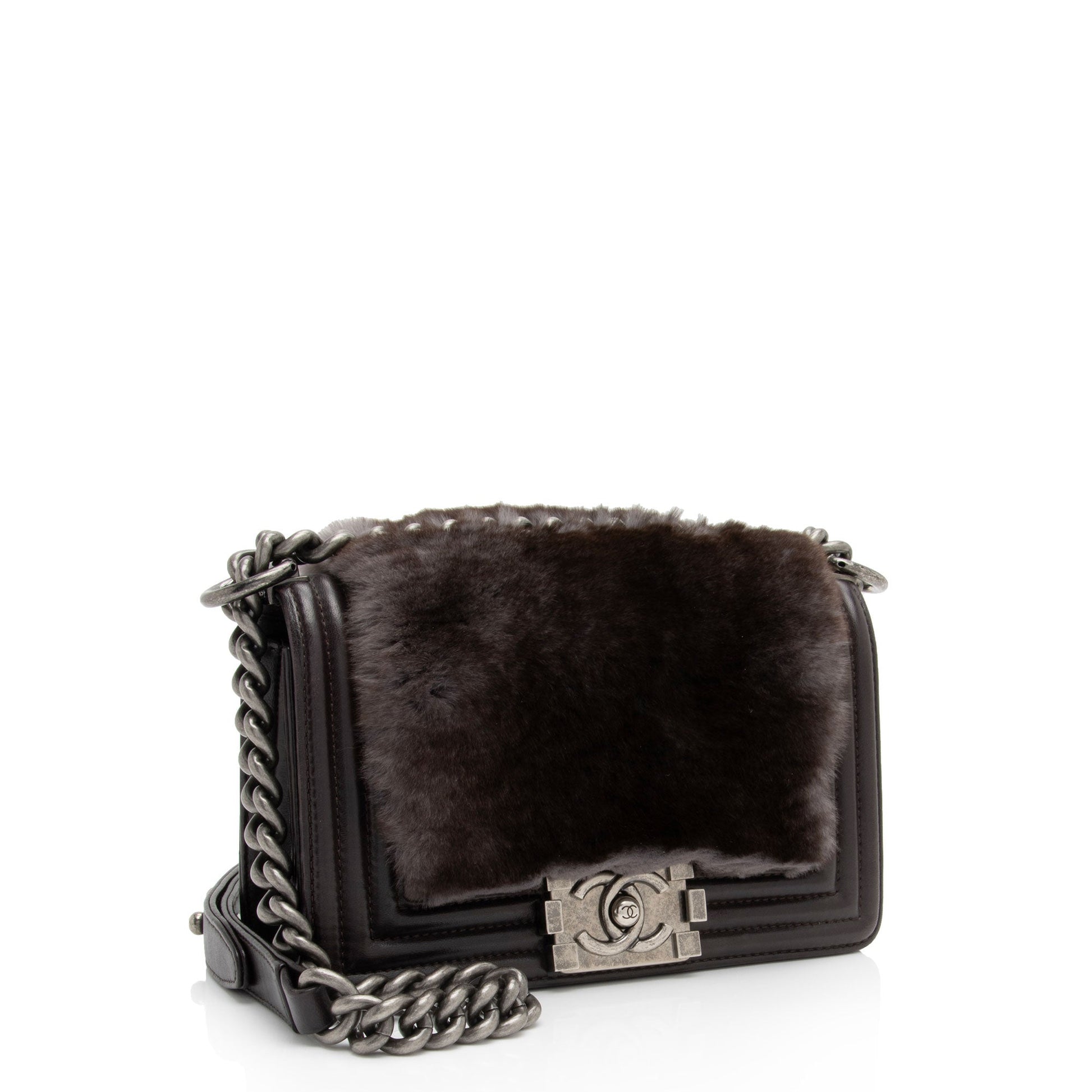 Chanel Rabbit Fur Boy Small Handbag