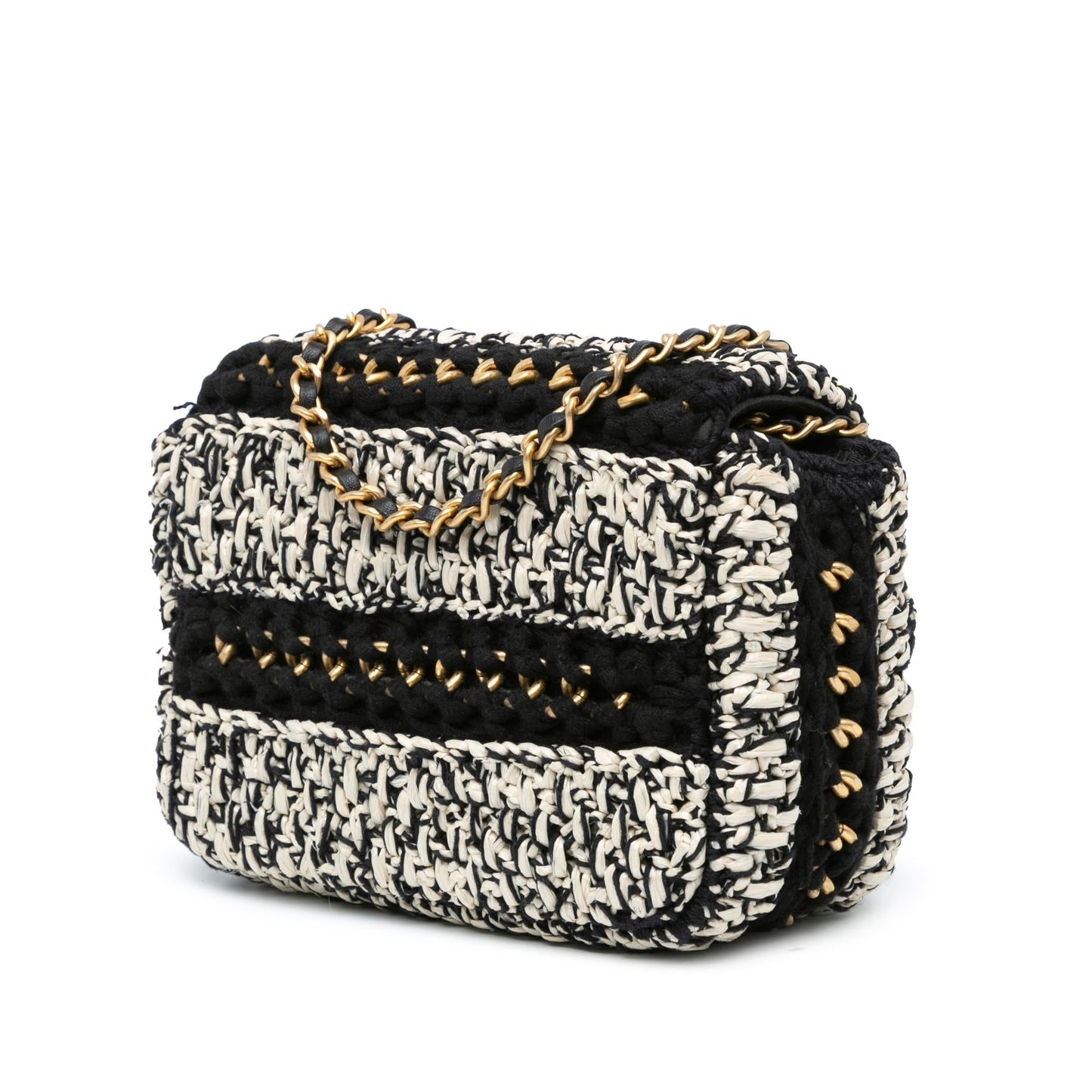 Chanel Raffia Braided With Love Flap Bag