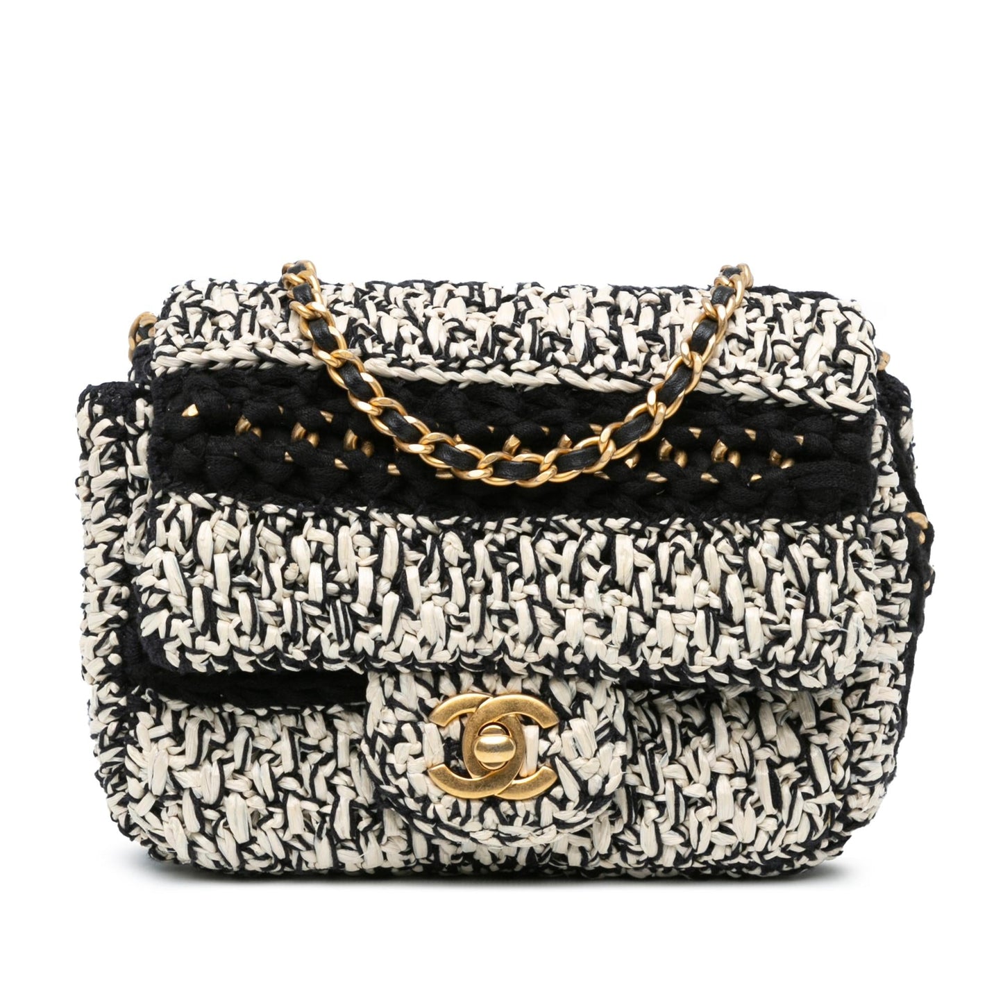 Chanel Raffia Braided Love Flap Handbag Flap 1