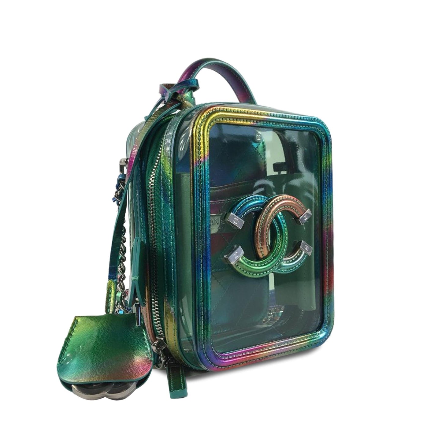 Chanel Rainbow PVC CC Filigree Vertical Vanity Handbag