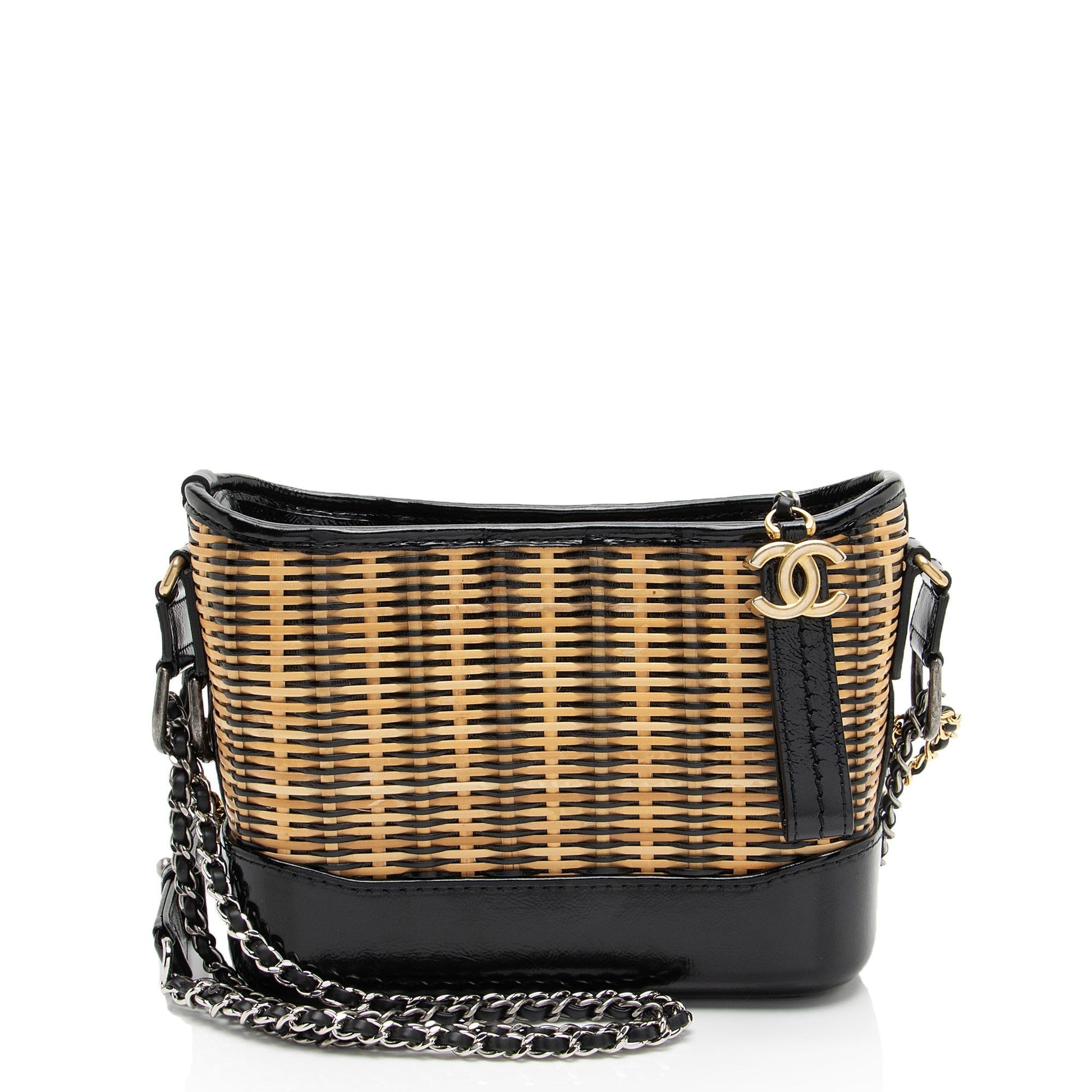 Chanel Rattan Calfskin Gabrielle Hobo Small Shoulder Bag