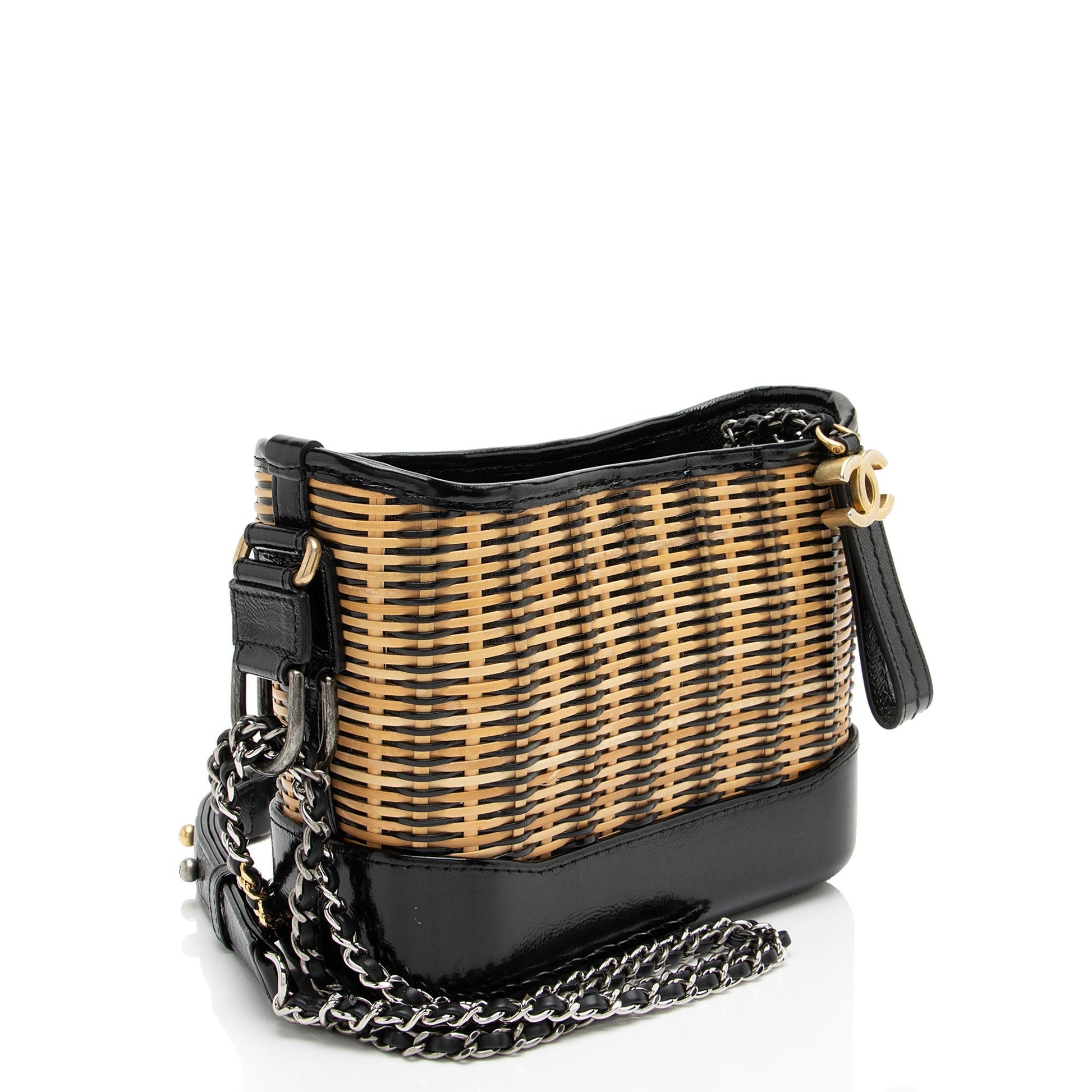 Chanel Rattan Calfskin Gabrielle Hobo Small Shoulder Bag