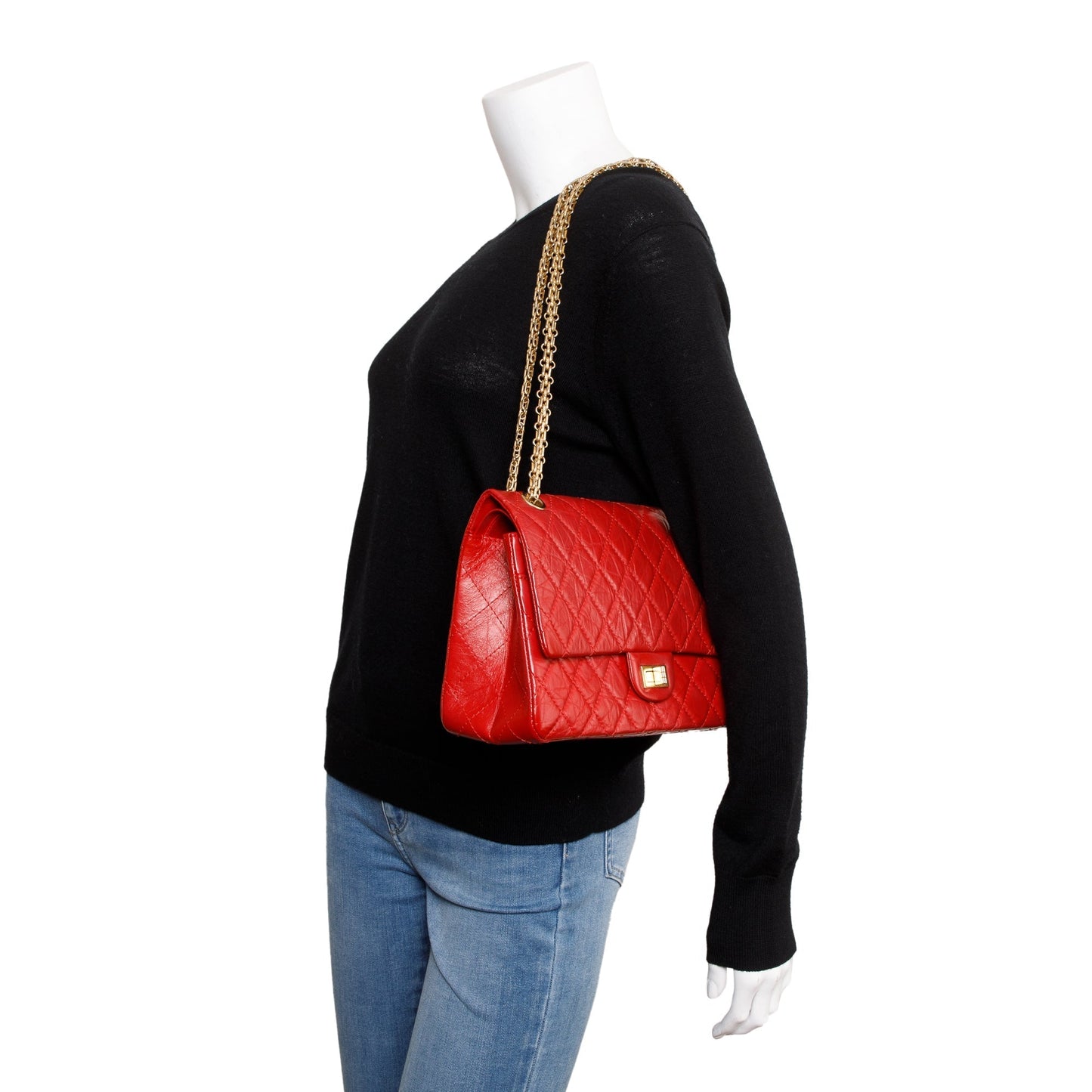Chanel 2.55 Reissue 226 Double Flap Leather Calfskin Red Travel Bag