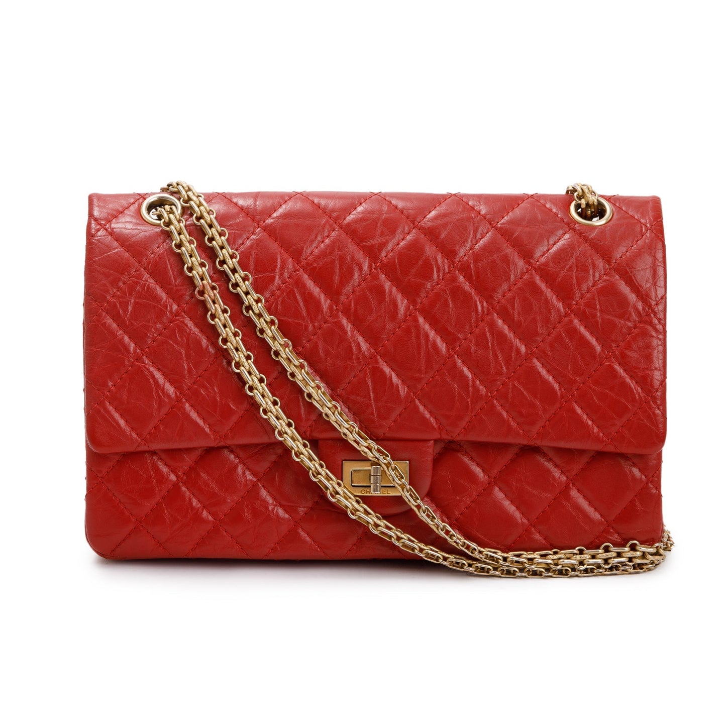 Chanel 2.55 Reissue 226 Double Flap Leather Calfskin Red Travel Bag