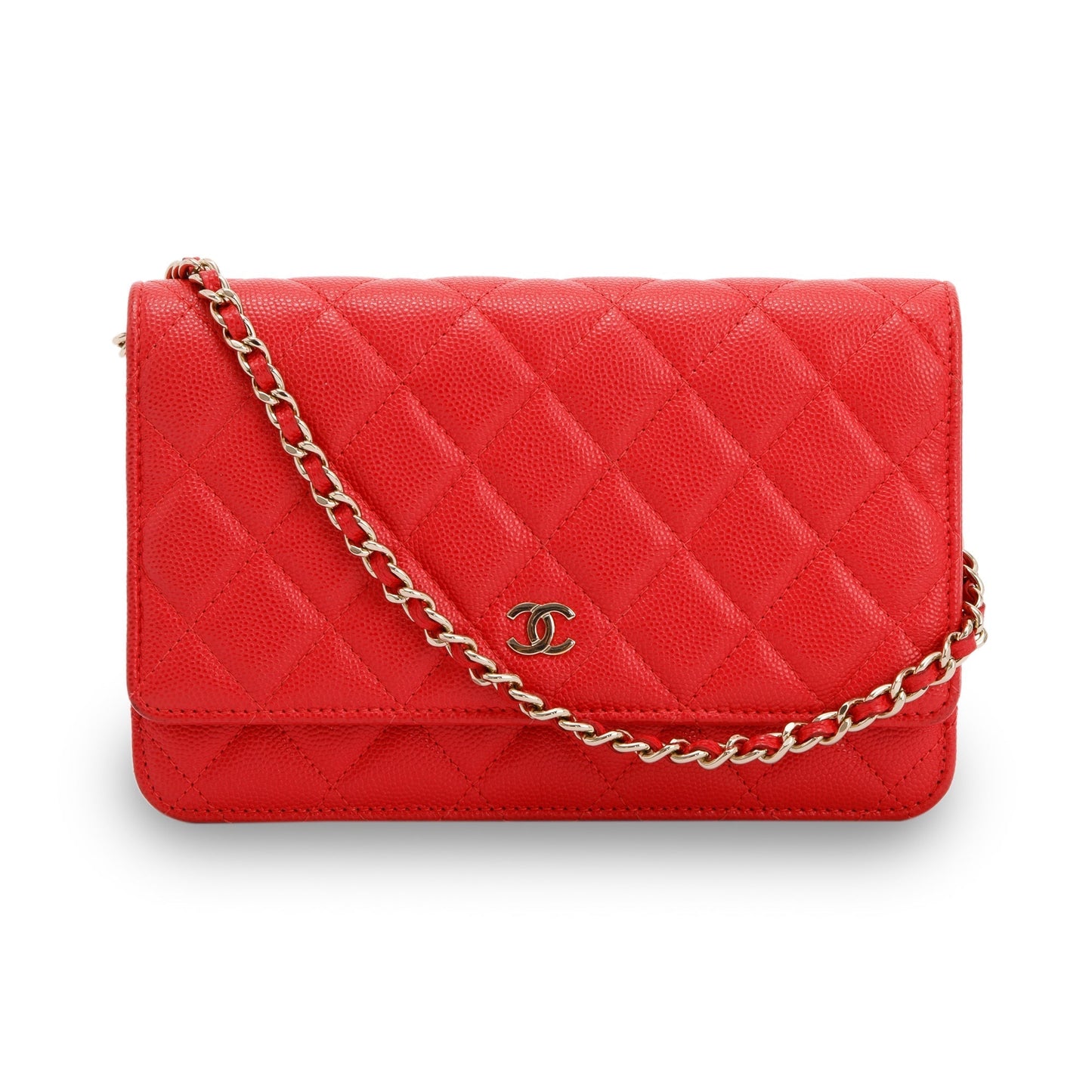 Chanel Caviar Classic on Red Wallet Case