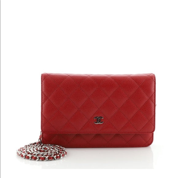Chanel CAVIAR QUILTED WOC Leather Clutch Bag