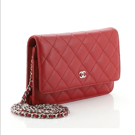 Chanel CAVIAR QUILTED WOC Leather Clutch Bag