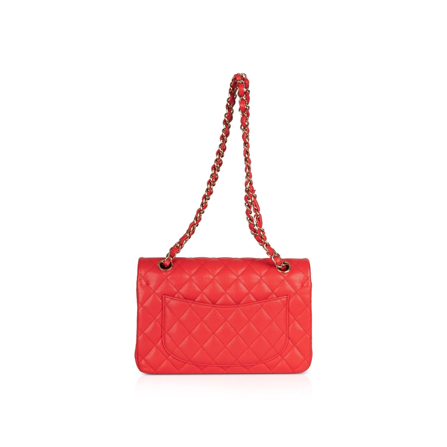 Chanel Caviar Classic Double Flap Red Travel Bag
