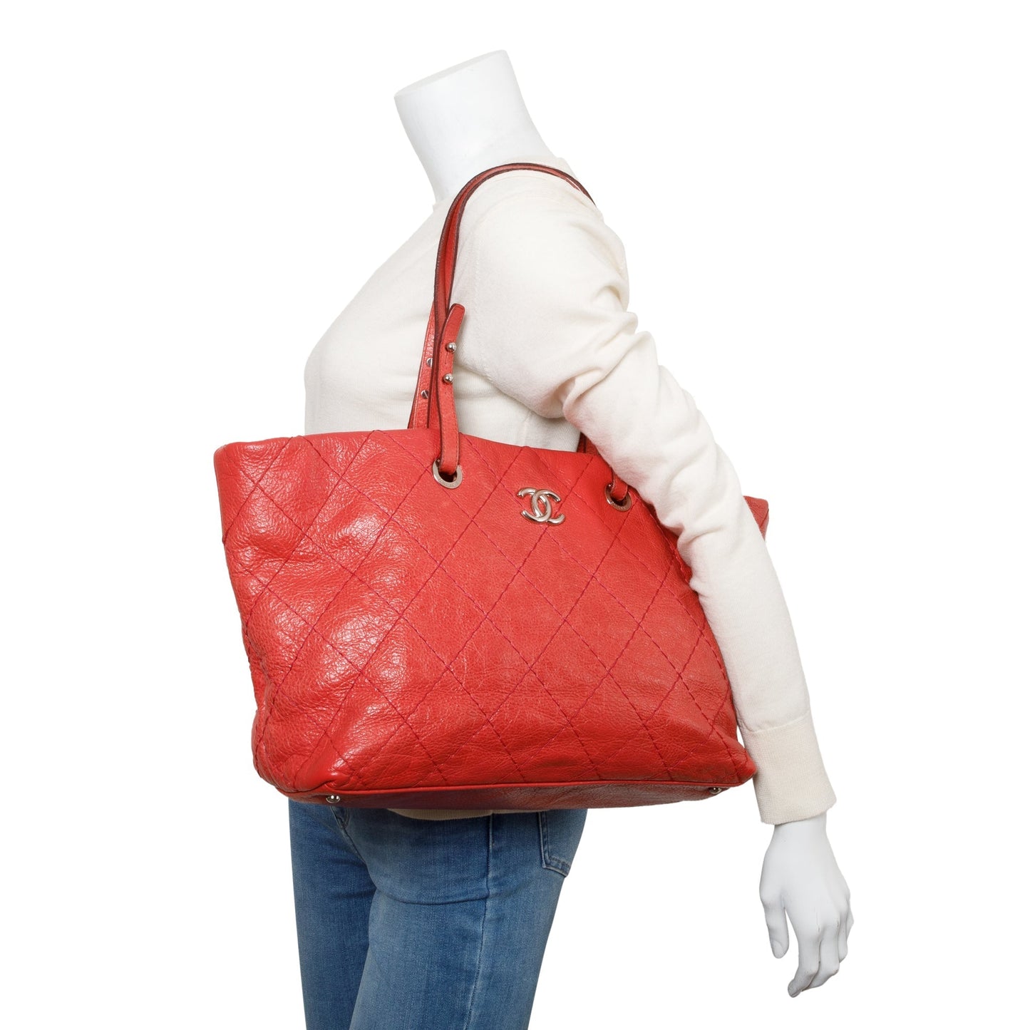 Chanel Glazed On Road Leather Calfskin Red Travel Bag