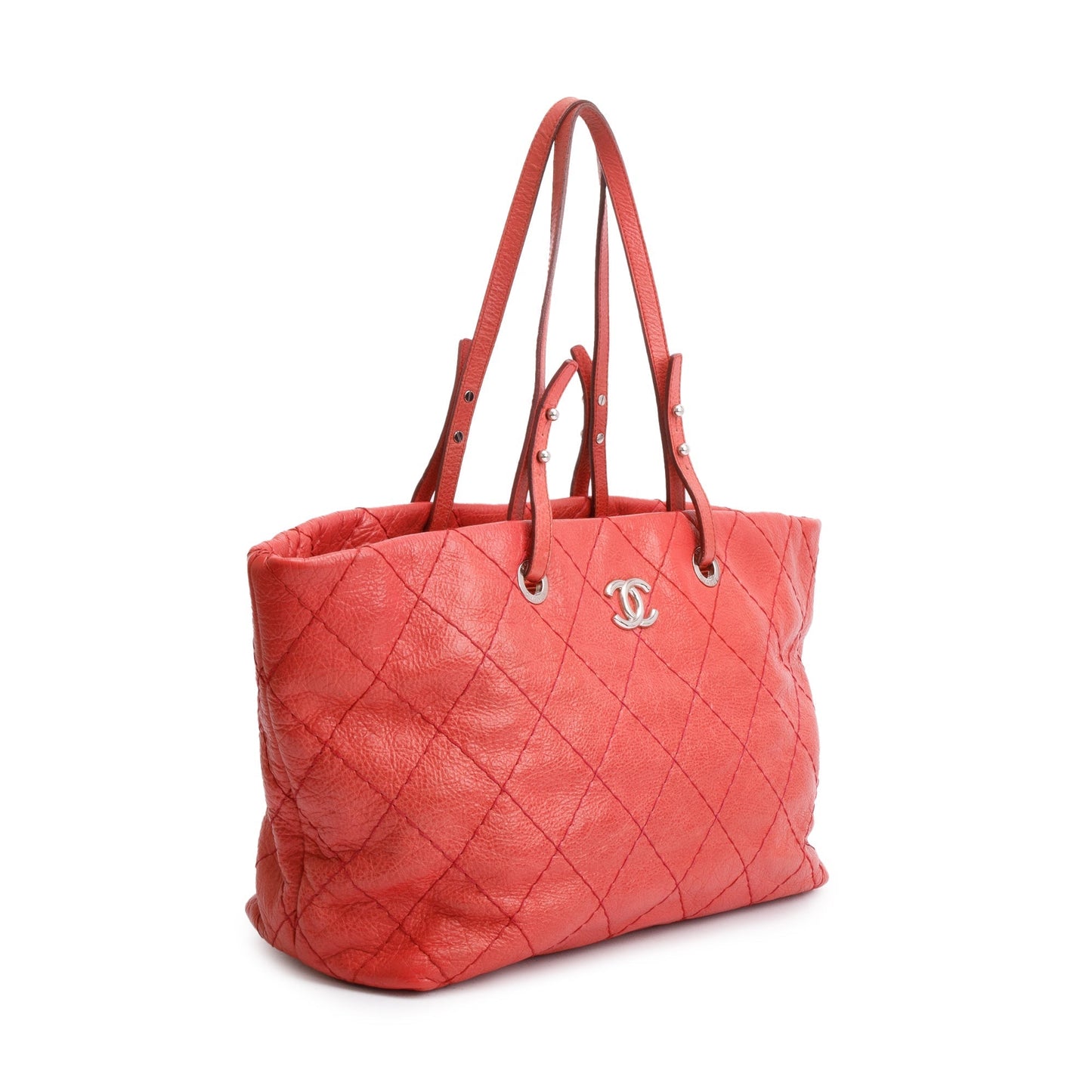 Chanel Glazed On Road Leather Calfskin Red Travel Bag