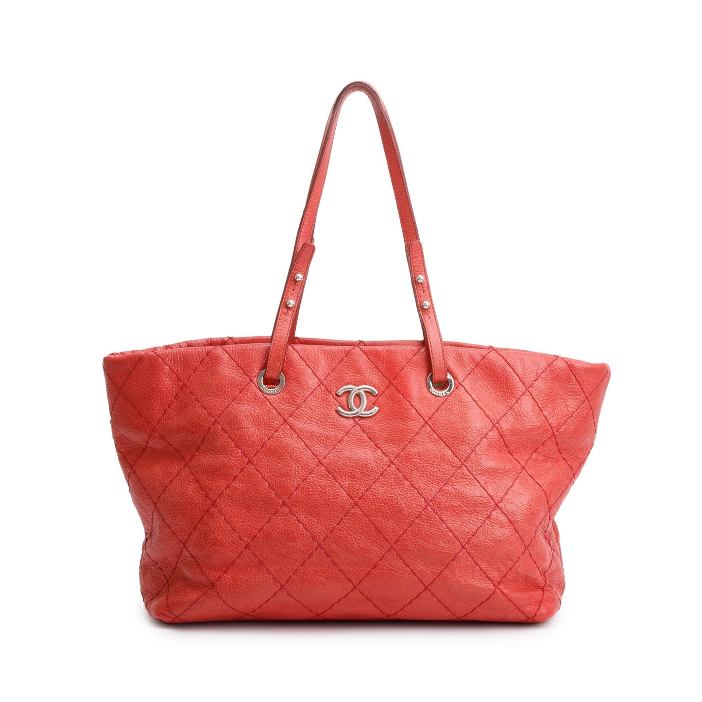 Chanel Glazed On Road Leather Calfskin Red Travel Bag