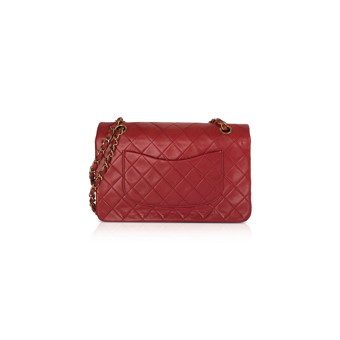 Chanel Classic Double Flap Lambskin Red Travel Bag