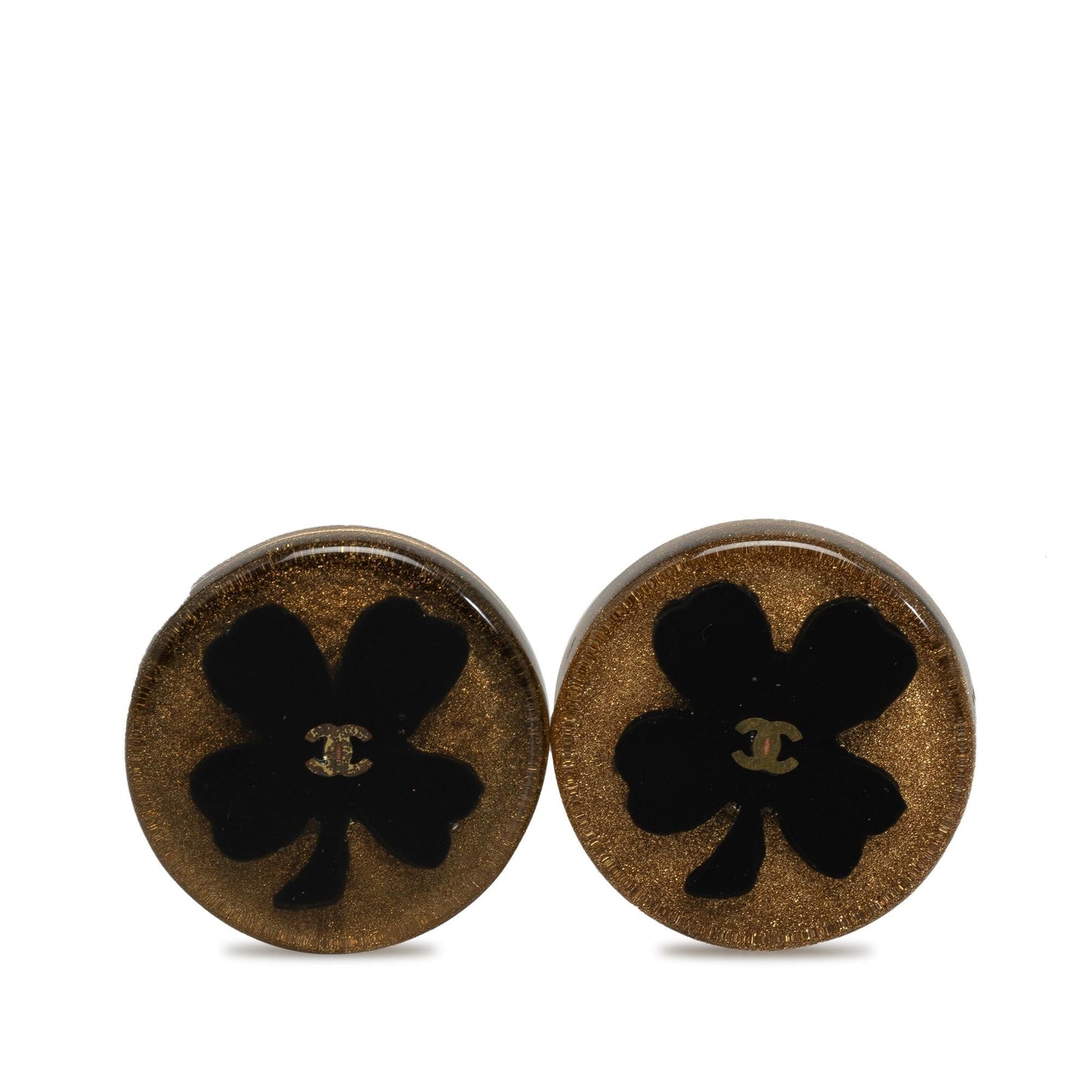 Chanel Resin Cc Clover Clip On Earrings (Shg-Acjhhu)