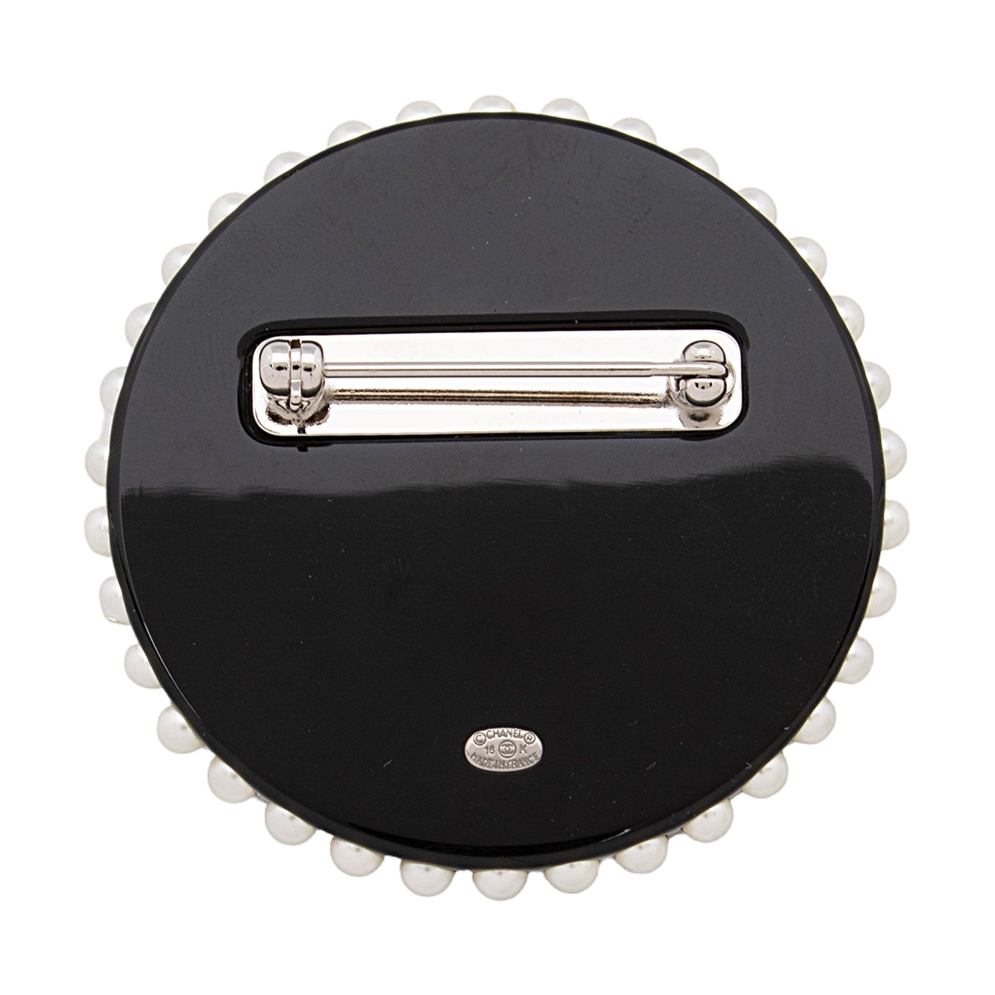 Chanel Resin Crystal Pearl Emoji CC Brooch Handbag