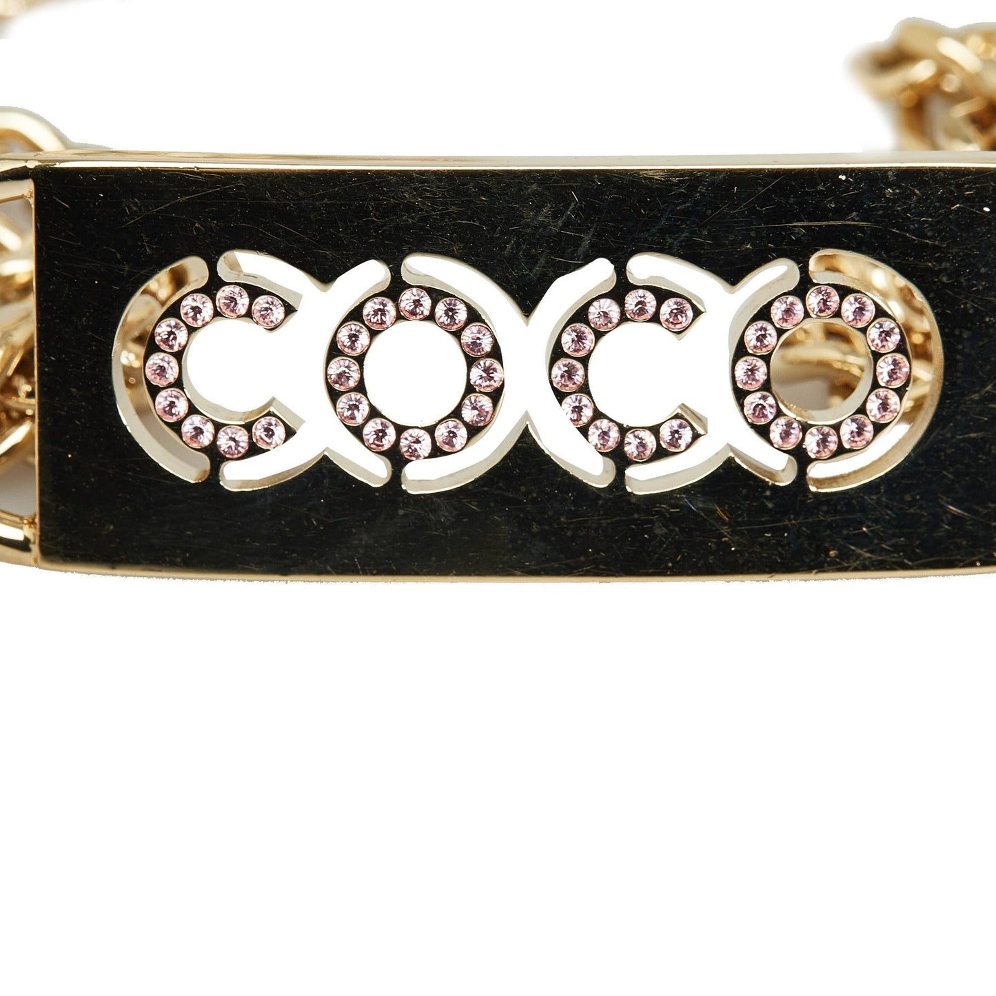 Chanel Rhinestone Coco Name Plate -Link Belt