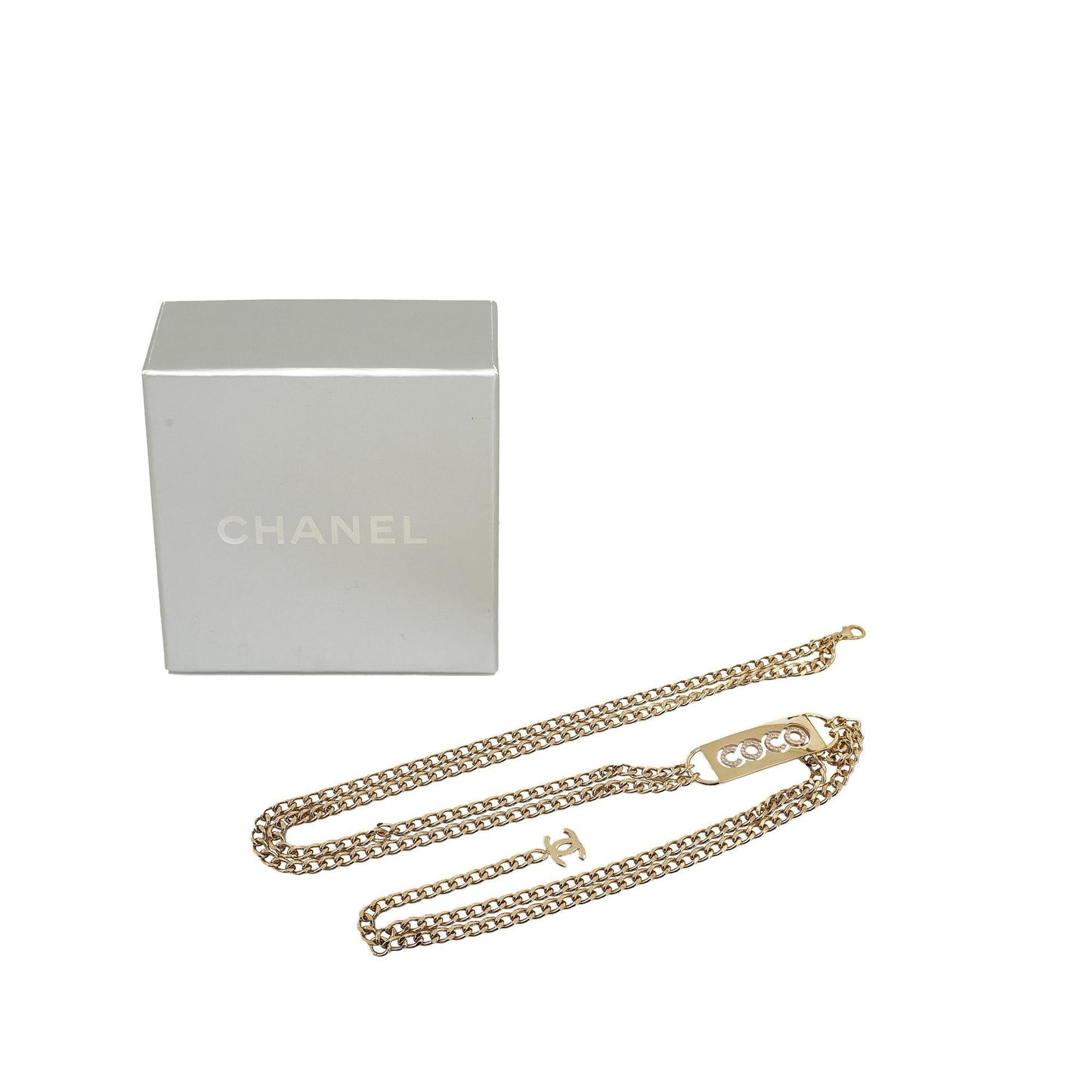 Chanel Rhinestone Coco Name Plate -Link Belt