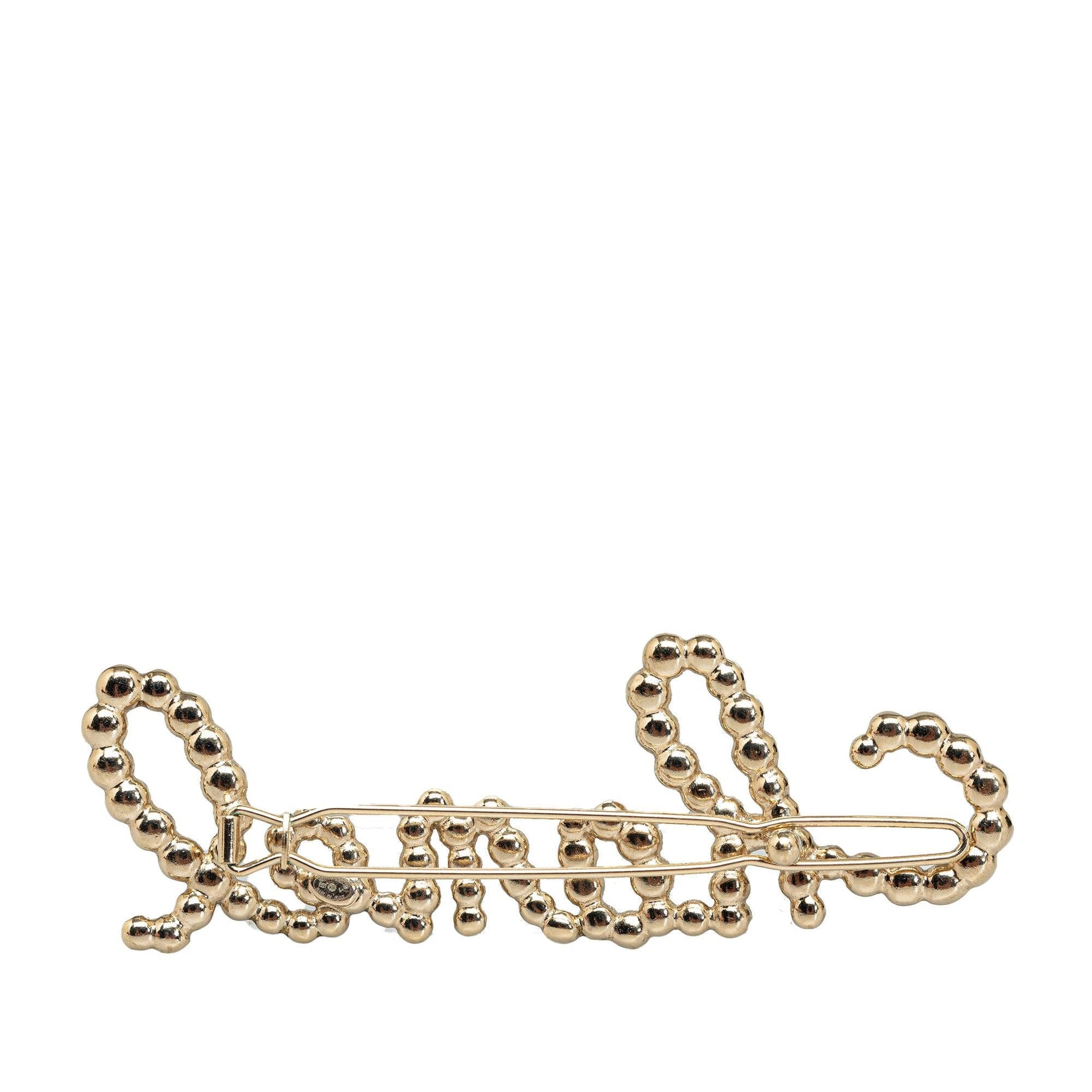 Chanel Rhinestone & Pearl Swirling Logo Barette Handbag