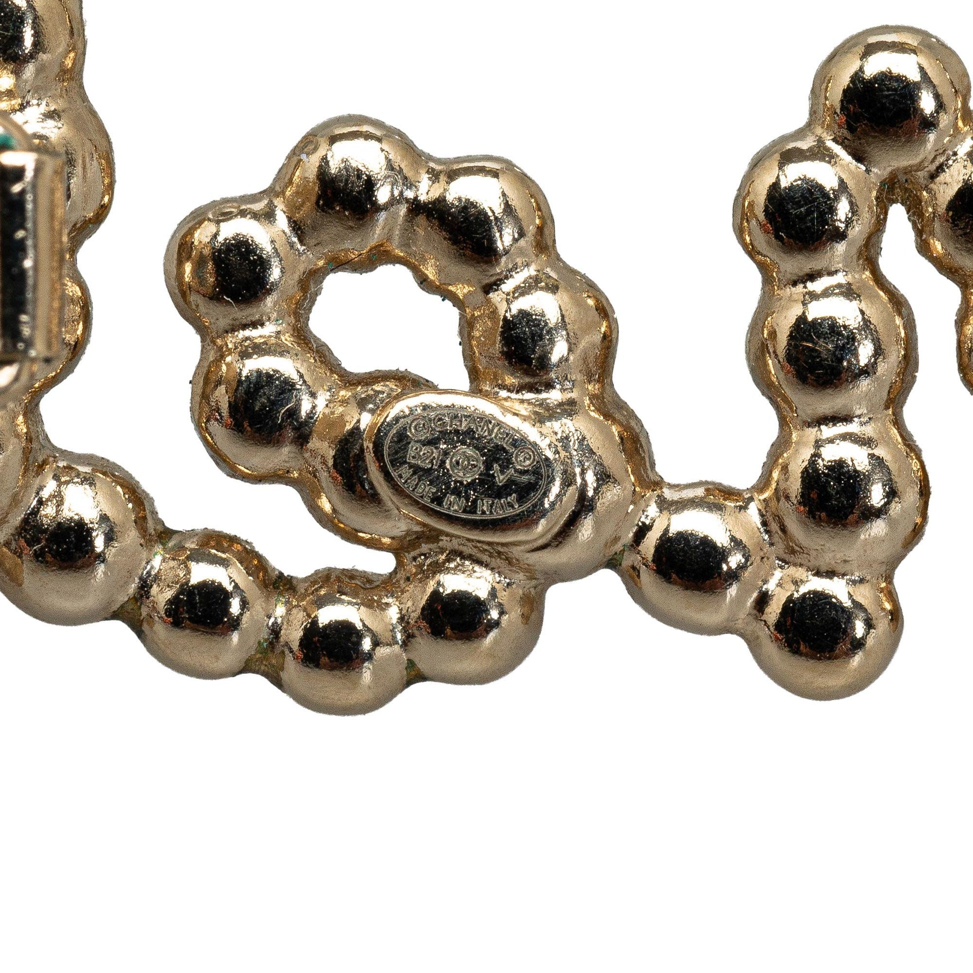 Chanel Rhinestone & Pearl Swirling Logo Barette Handbag
