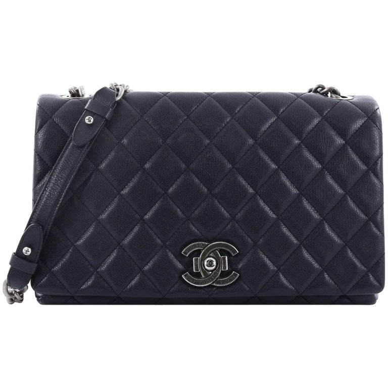 Chanel City Rock Flap Quilted Goatskin Shoulder Bag