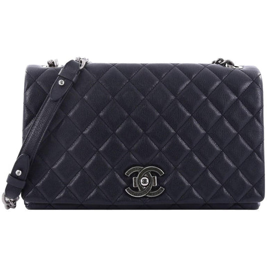 Chanel City Rock Flap Quilted Goatskin Shoulder Bag