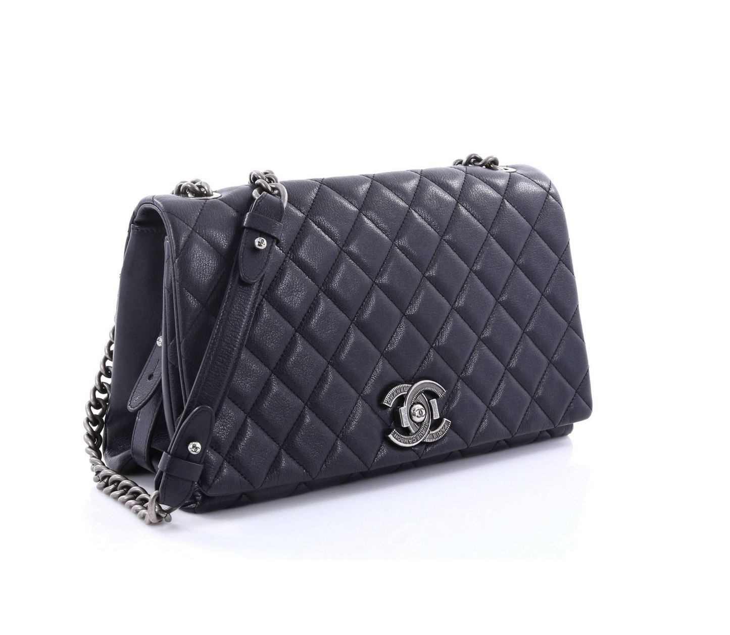 Chanel City Rock Flap Quilted Goatskin Shoulder Bag