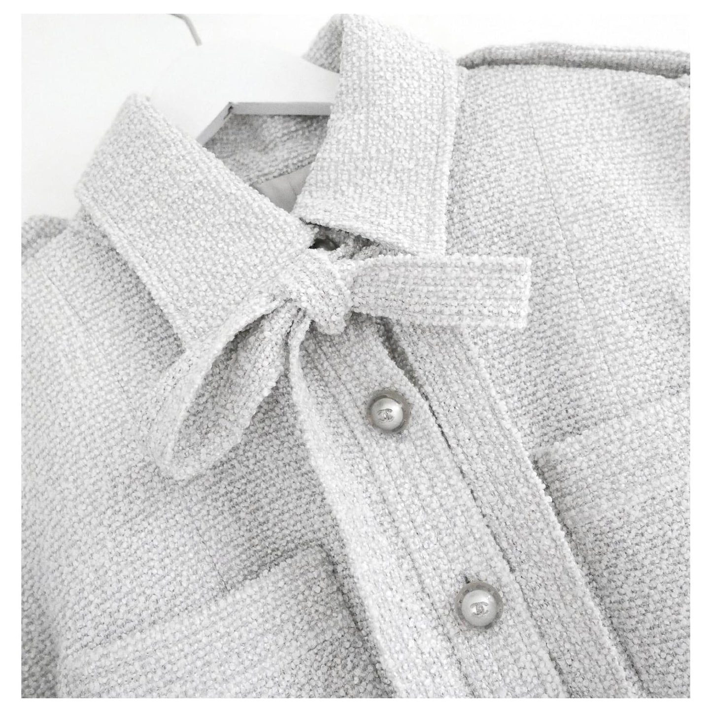 CHANEL PEARLY GRAY FANTASY TWEED JACKET