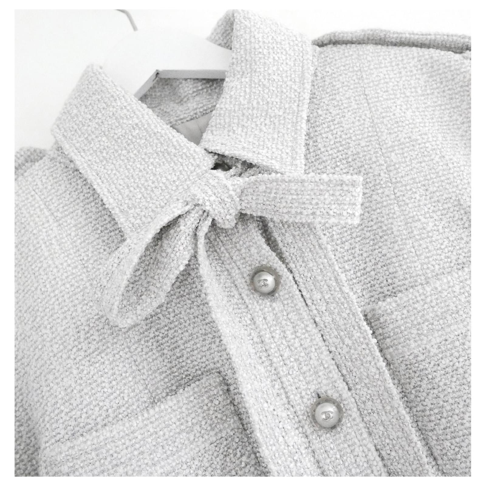 CHANEL PEARLY GRAY FANTASY TWEED JACKET