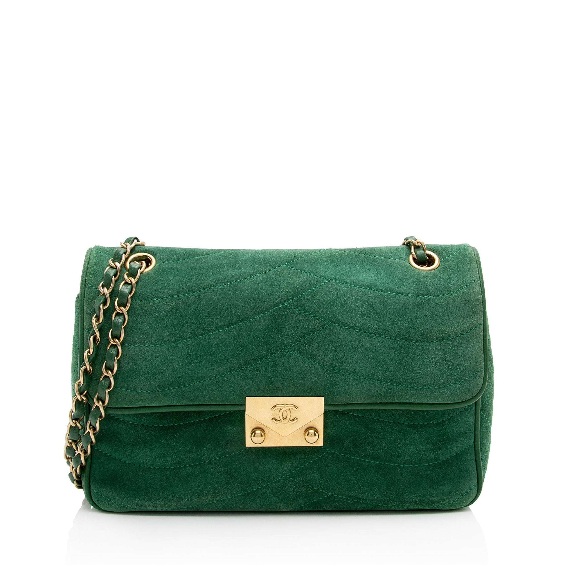 Chanel Scallop Quilted Suede Pagoda Flap SHF-StVv1m Shoulder Bag