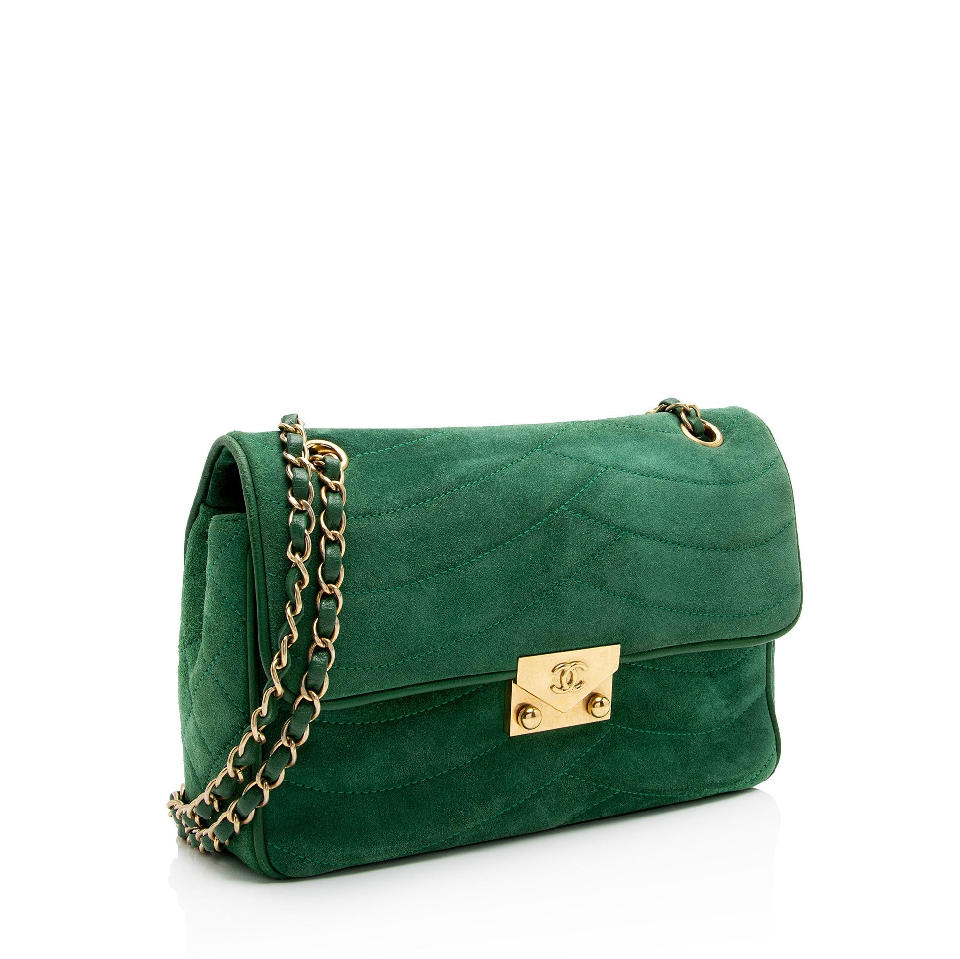 Chanel Scallop Quilted Suede Pagoda Flap SHF-StVv1m Shoulder Bag