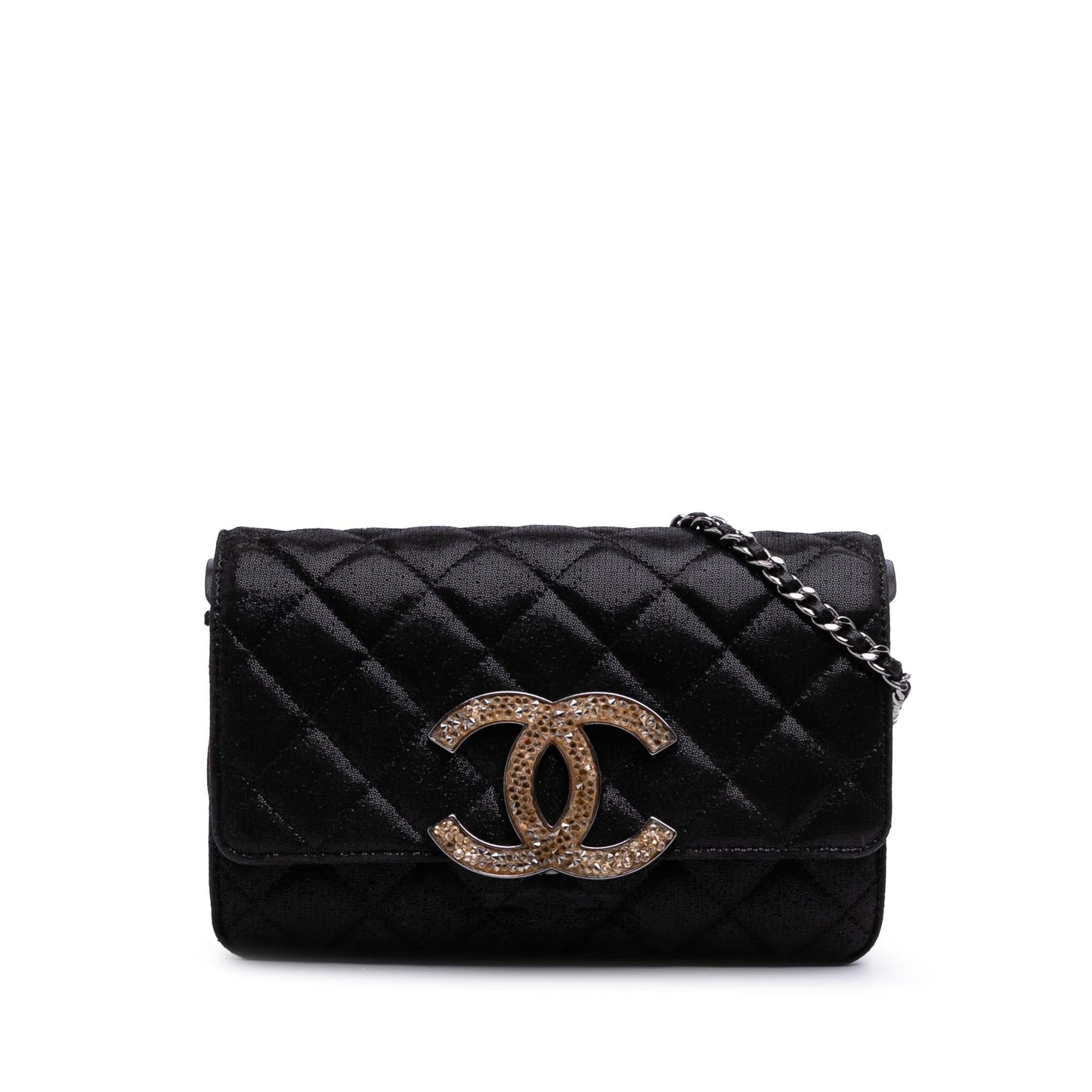 Chanel Sequined Goatskin CC Crystal On Wallet Case Chain 1