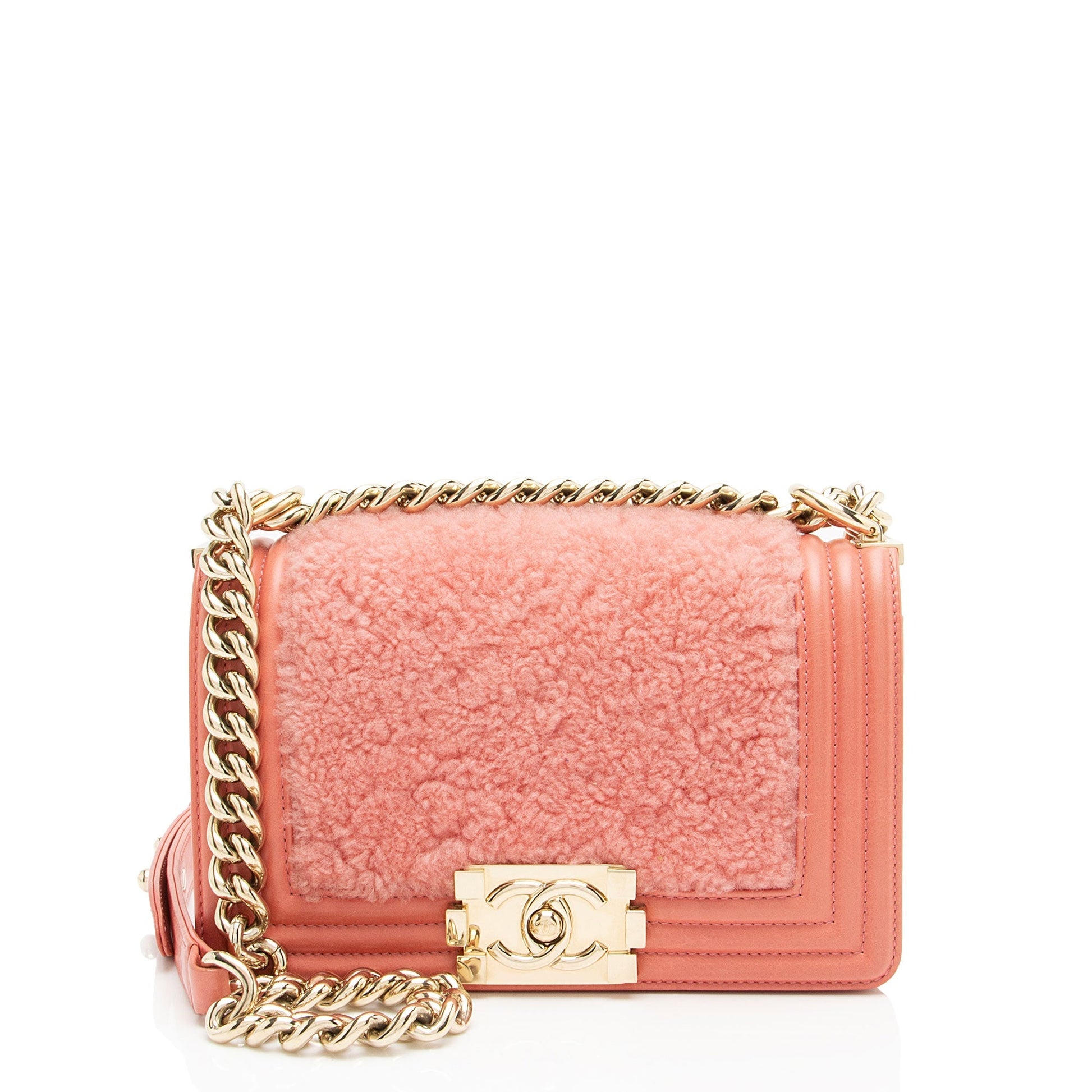 Chanel Shearling Calfskin Boy Small Handbag