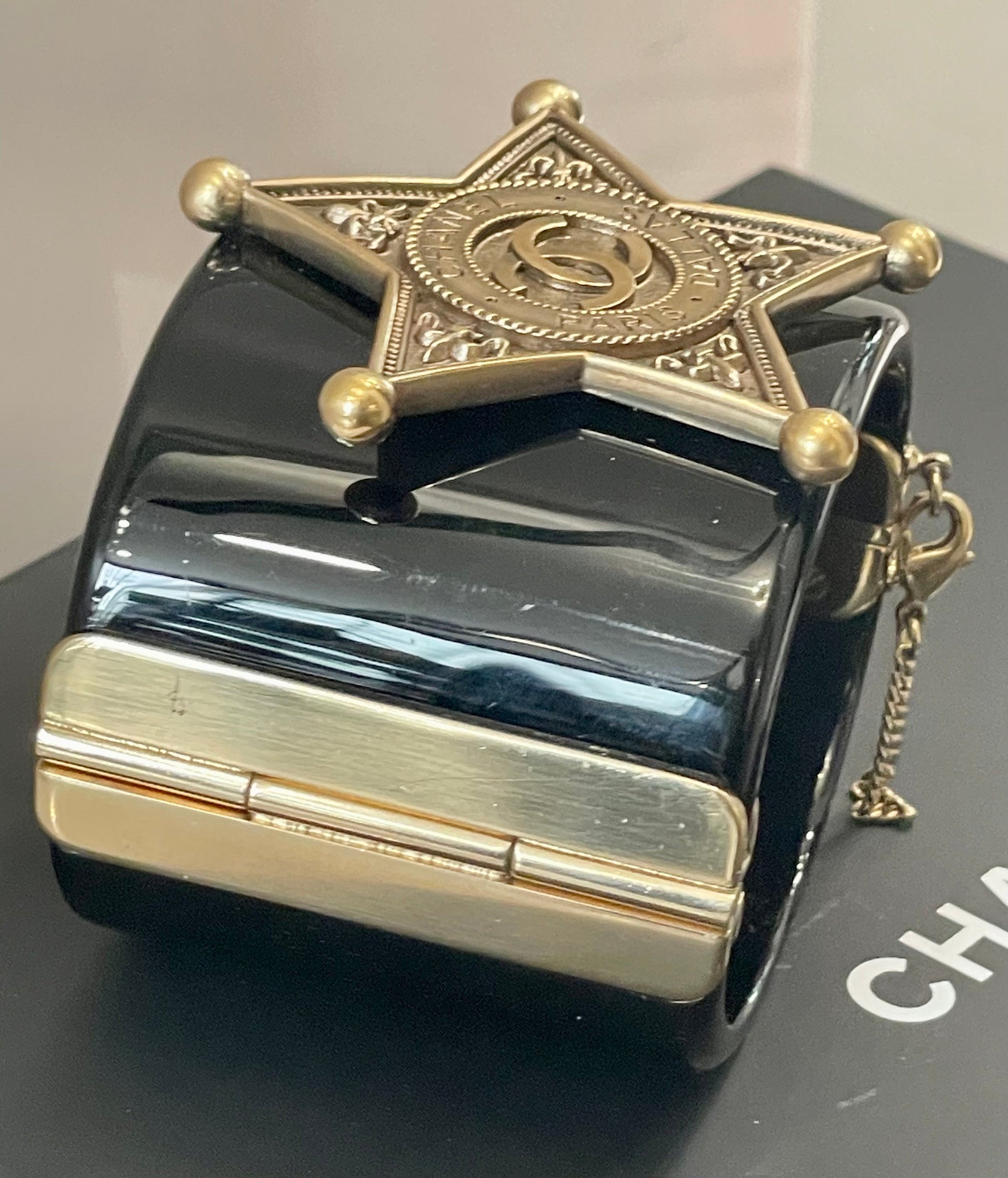CHANEL SHERIFF STAR WIDE CUFF BRACELET
