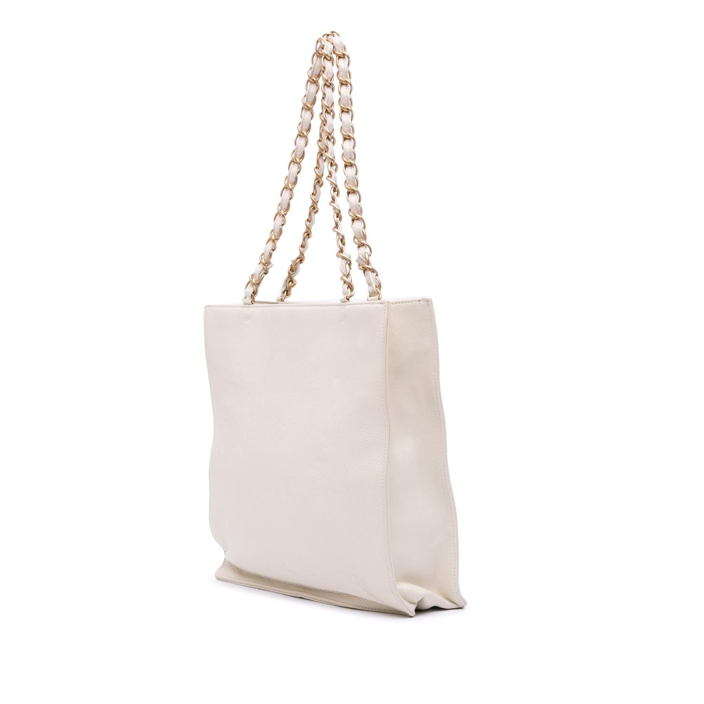 Chanel Shiny Aged Calfskin North South Shopping Tote Bag