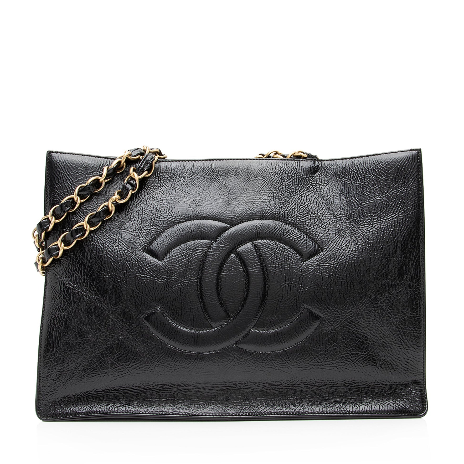 Chanel Shiny Aged Calfskin Timeless CC E Tote Bag