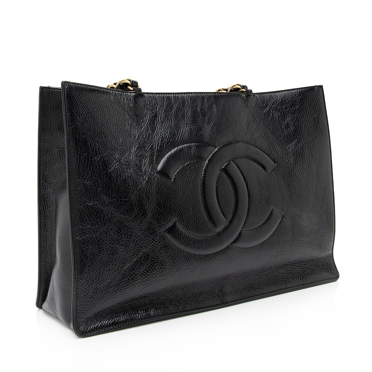 Chanel Shiny Aged Calfskin Timeless CC E Tote Bag